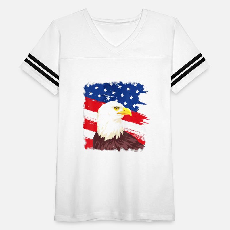Distressed Patriotic U S Flag With Bald Eagle For