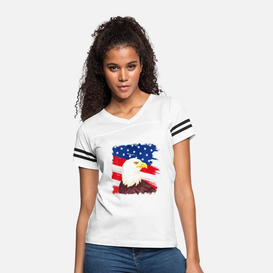Distressed Patriotic U S Flag With Bald Eagle For