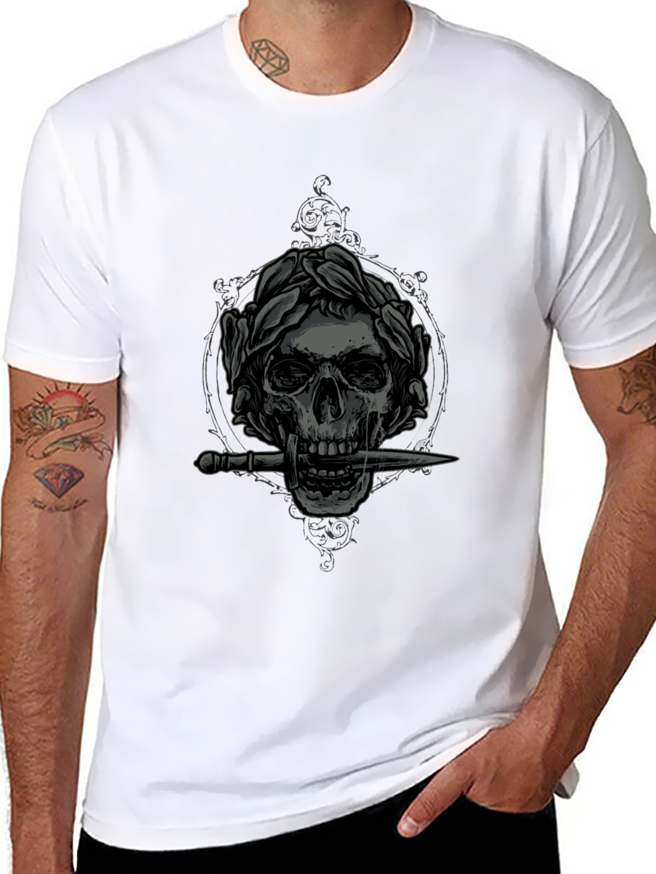 Skull & Dagger Graphic Tee - Edgy Style