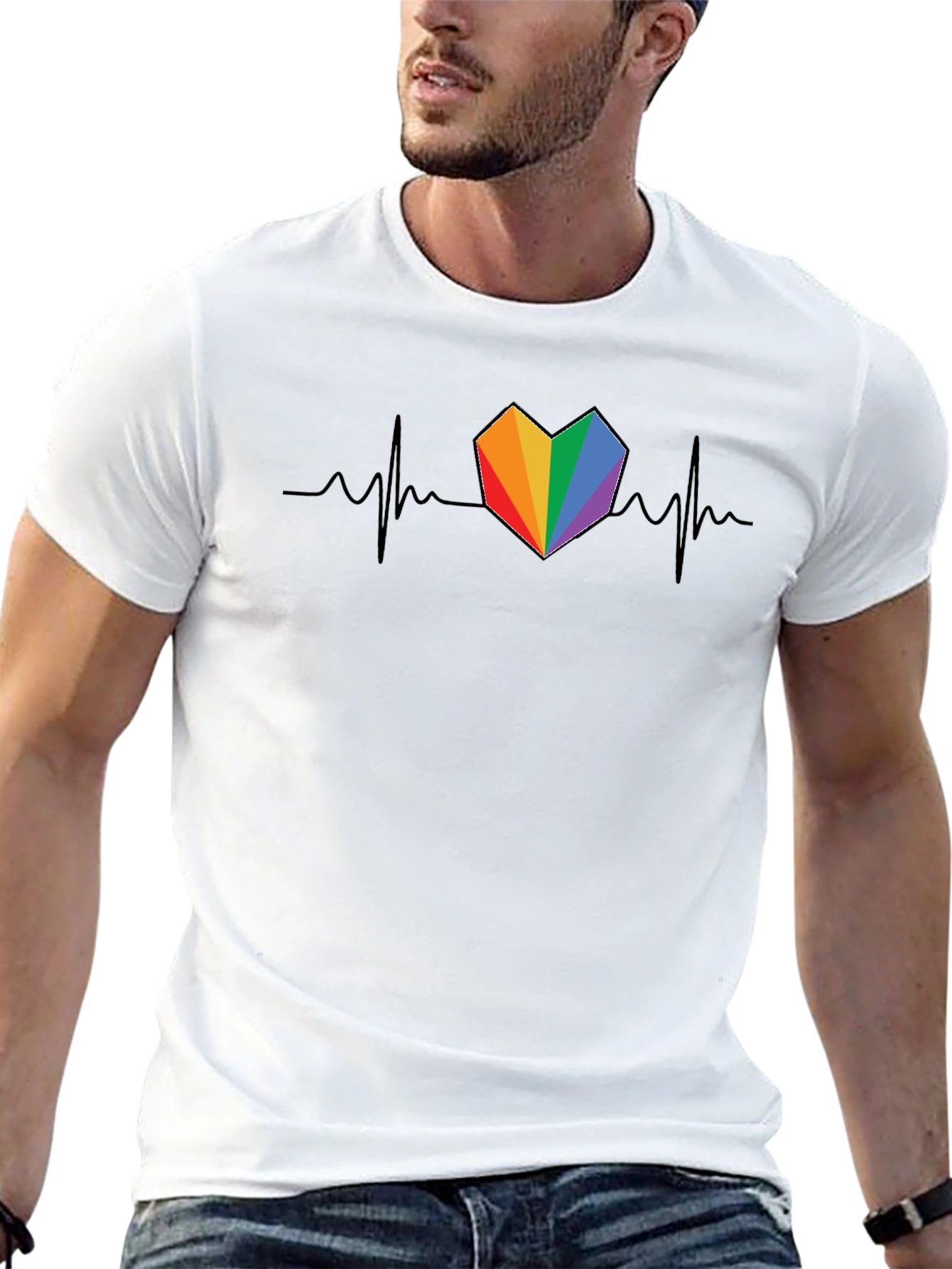 Rainbow Heartbeat Pride T-Shirt