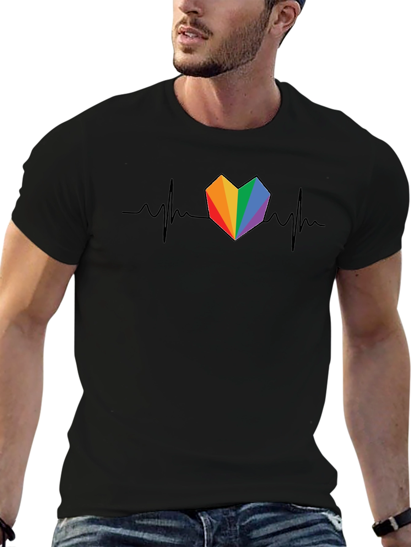 Rainbow Heartbeat Pride T-Shirt