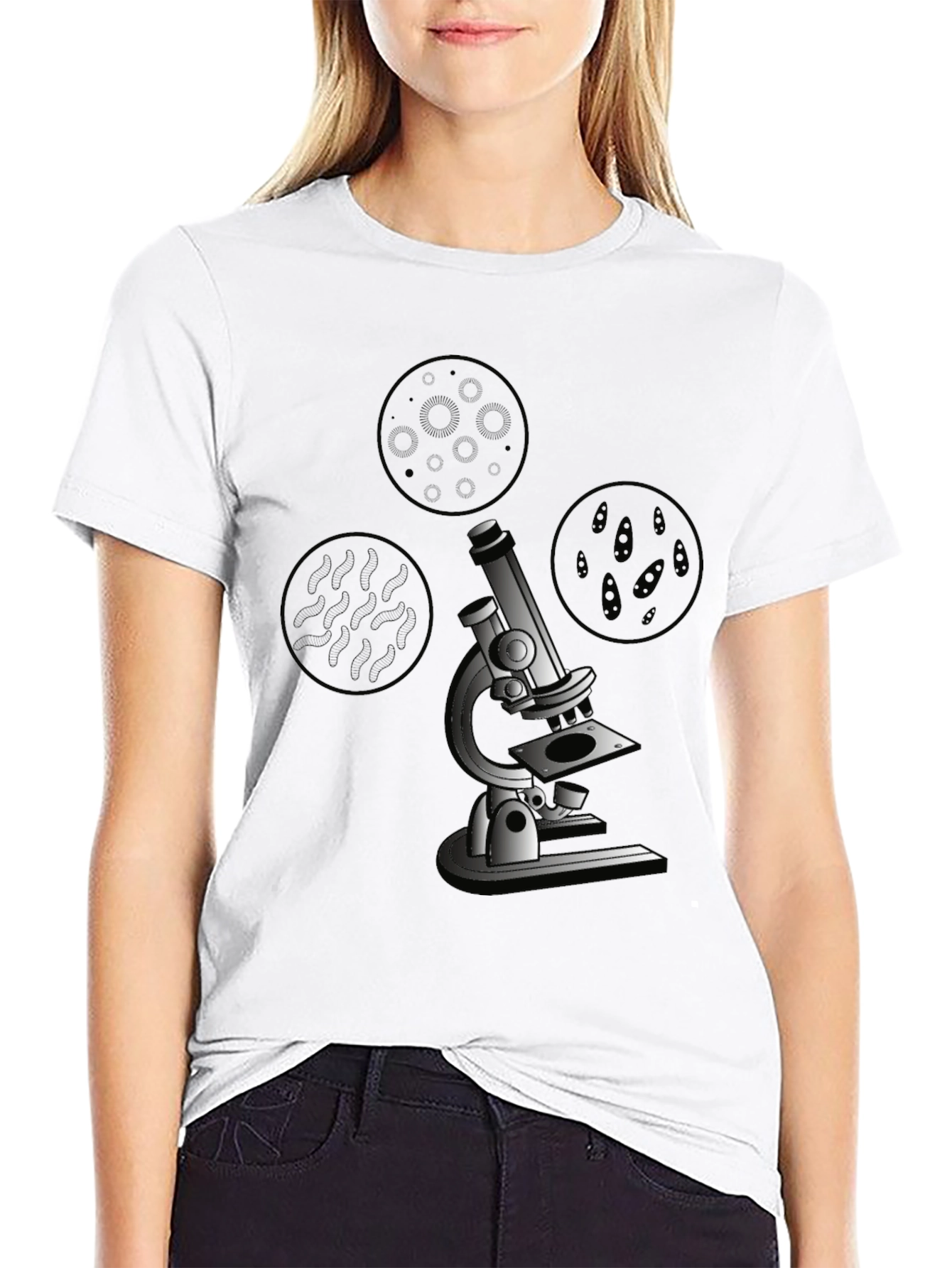 Science Microscope Graphic Tee - Black
