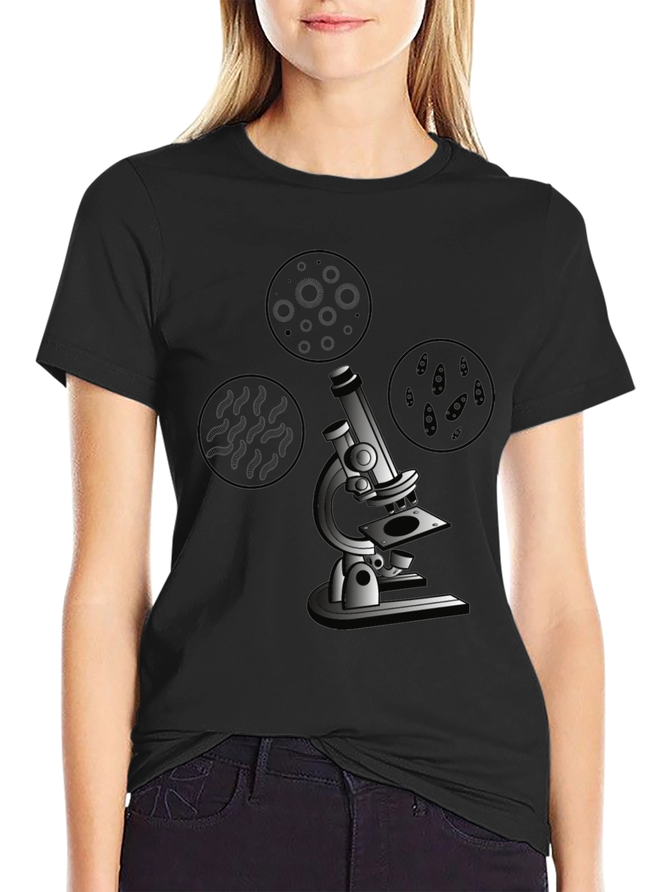 Science Microscope Graphic Tee - Black