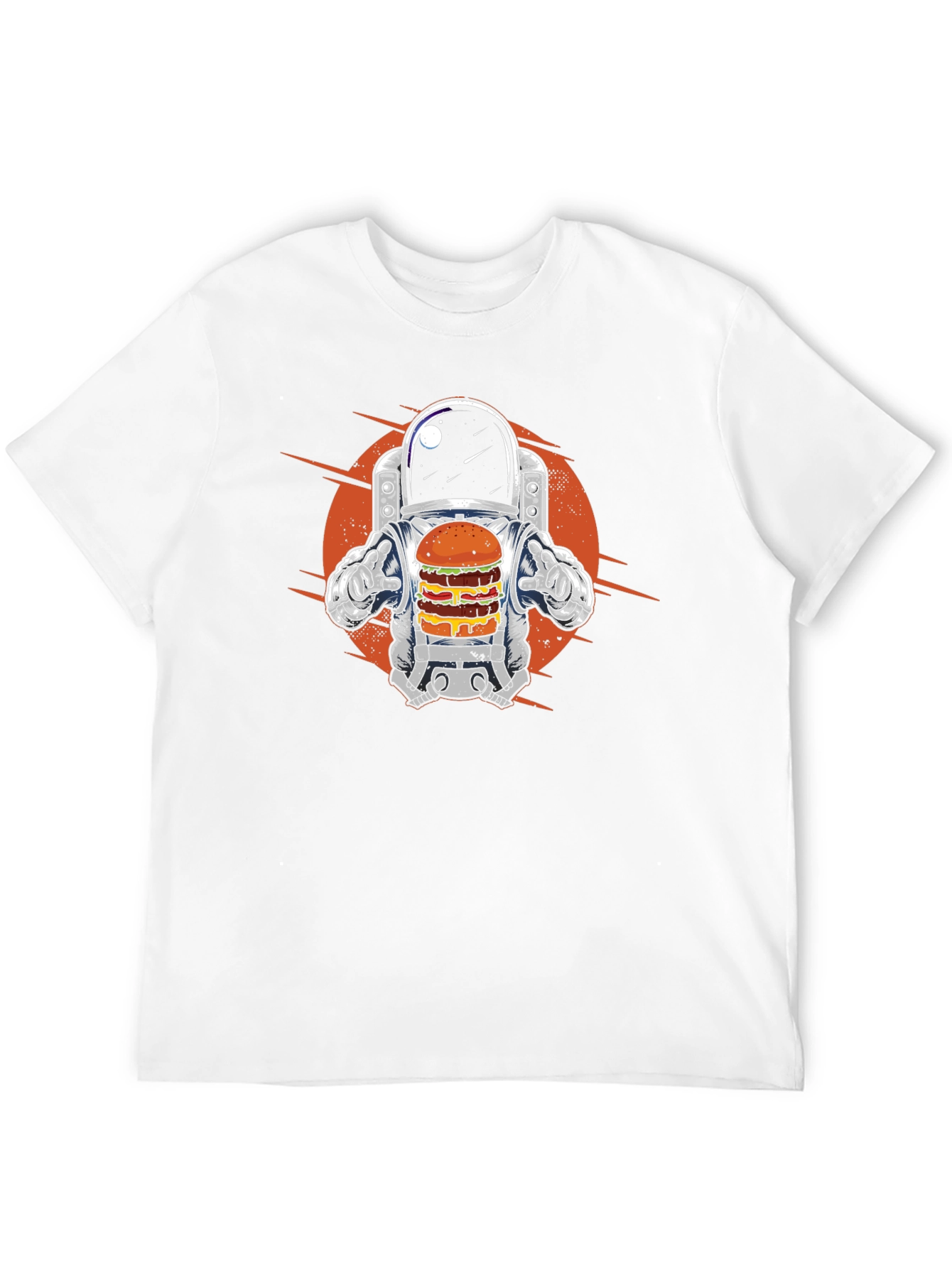Astronaut Burger Graphic T-Shirt - Black Cotton Tee