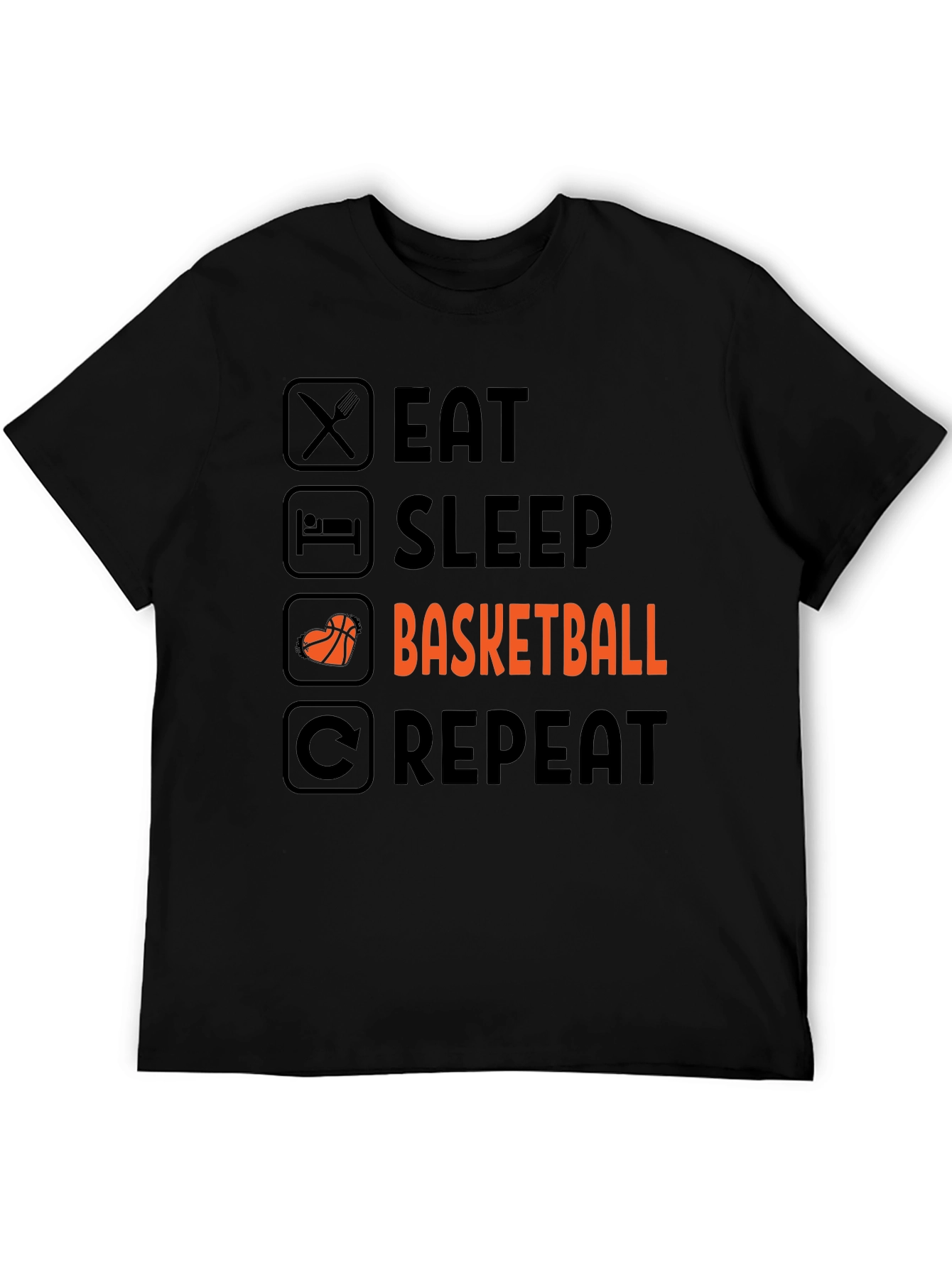 Eat Sleep Basketball Repeat Graphic Tee