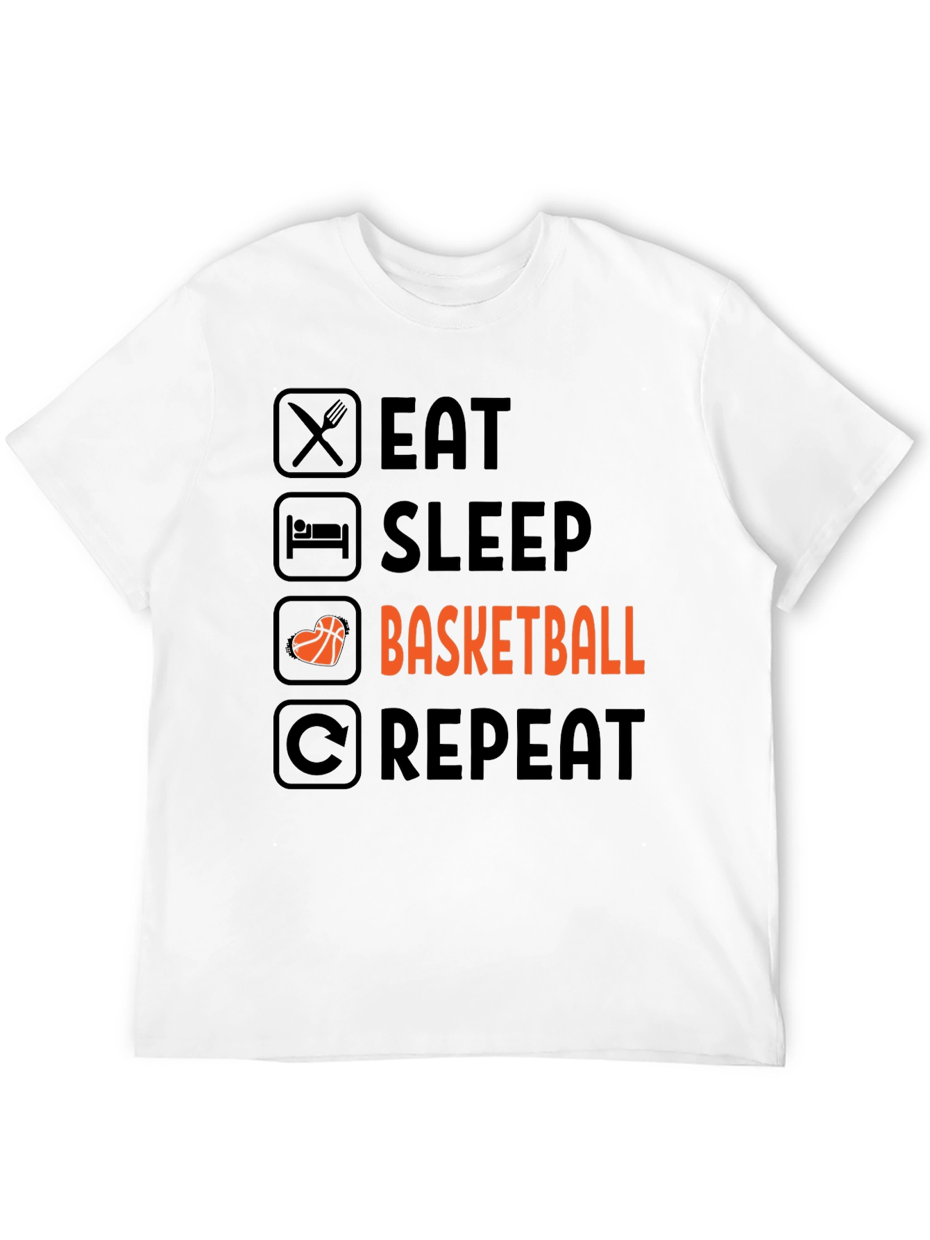 Eat Sleep Basketball Repeat Graphic Tee