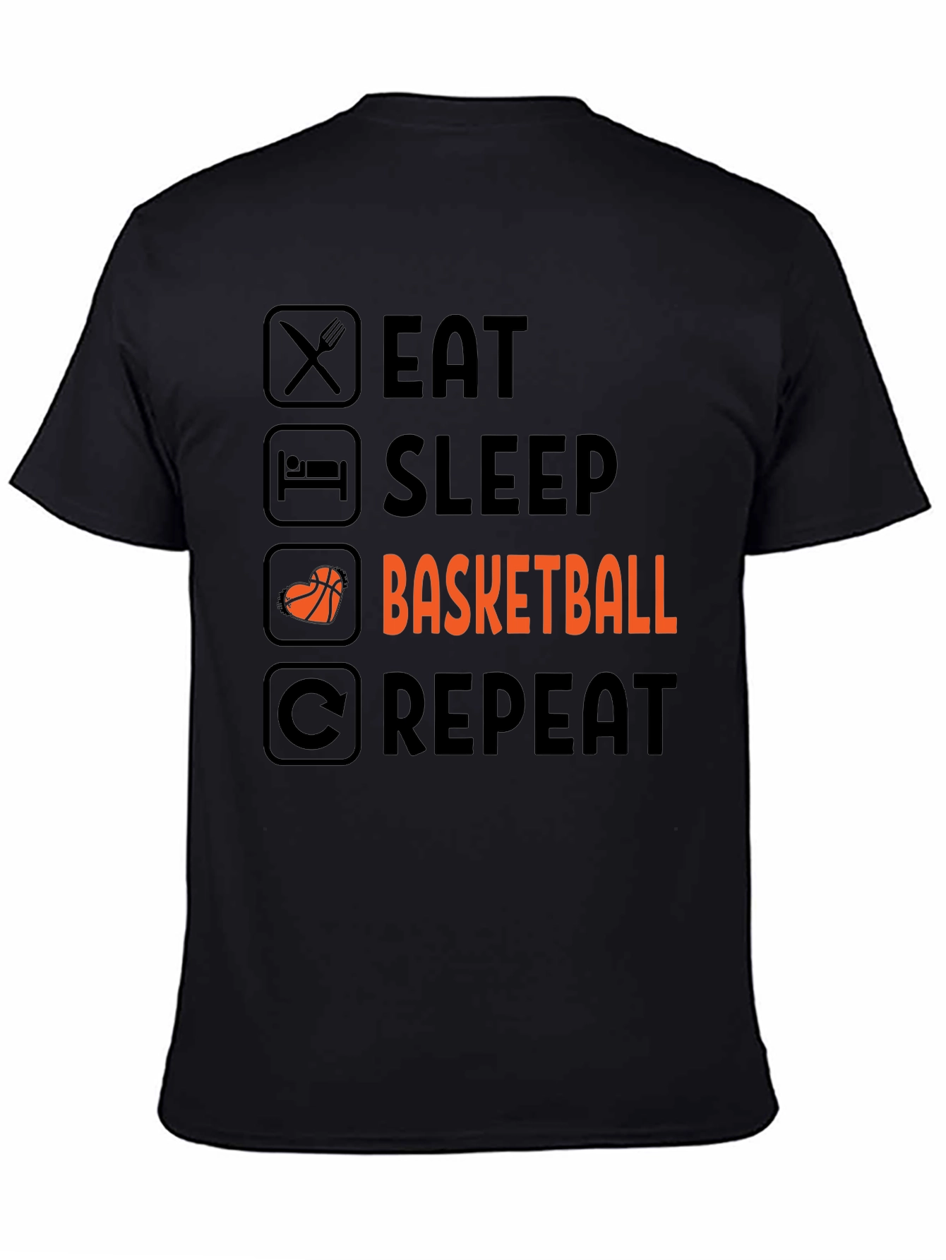 Eat Sleep Basketball Repeat Graphic Tee