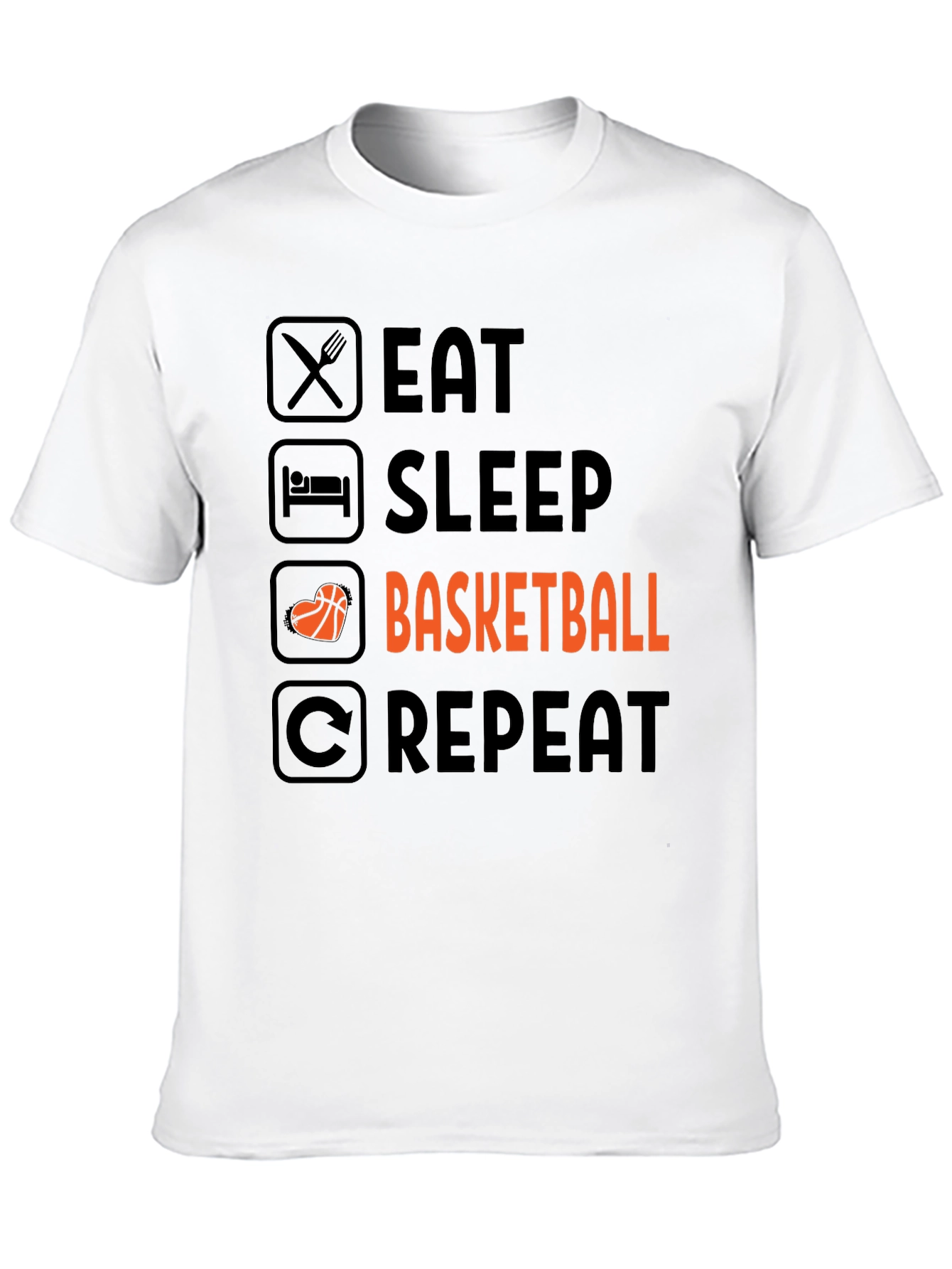 Eat Sleep Basketball Repeat Graphic Tee
