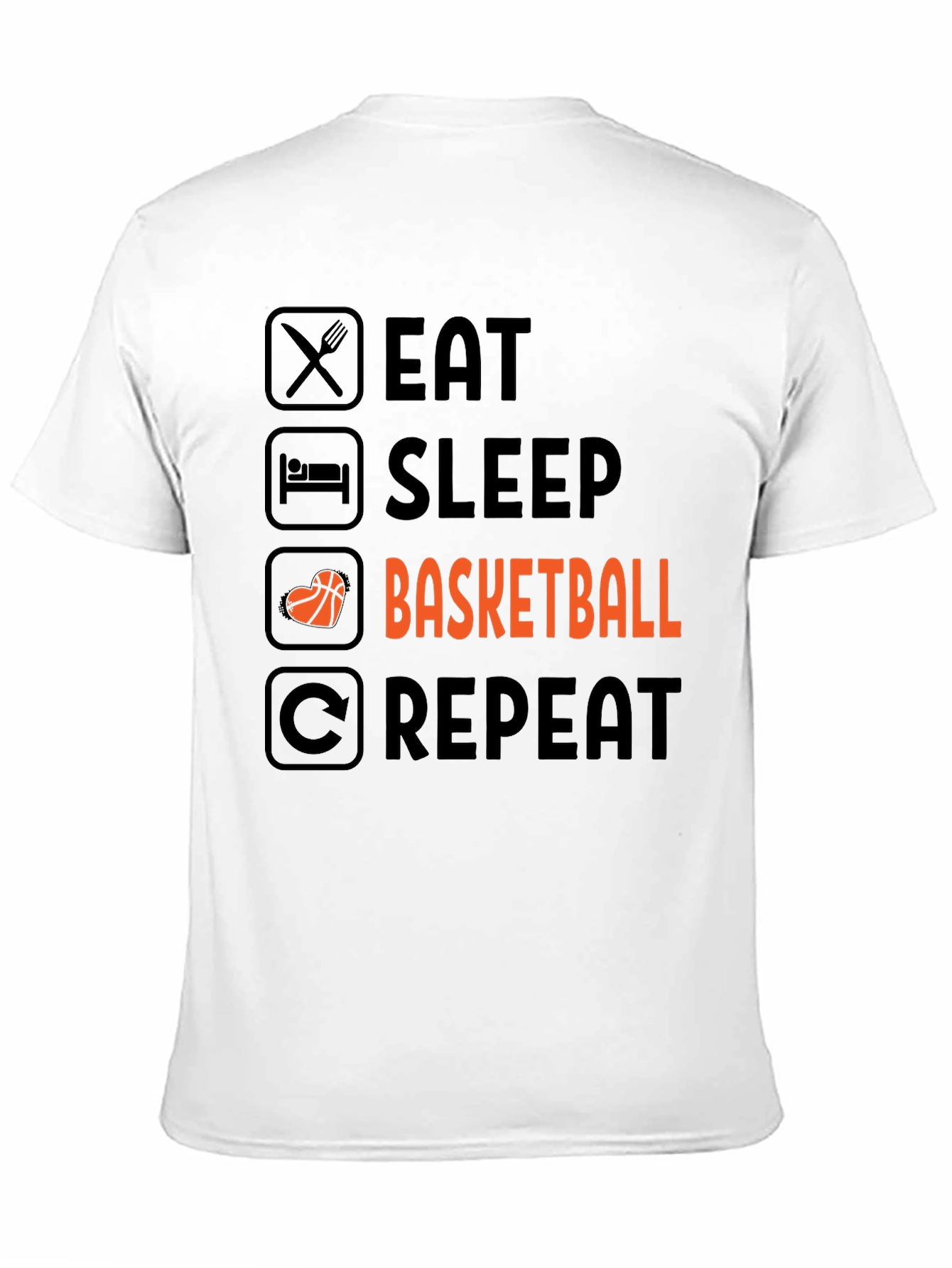 Eat Sleep Basketball Repeat Graphic Tee