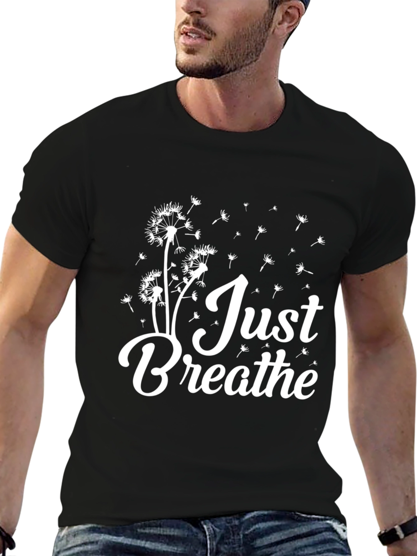 Just Breathe Black Graphic Tee