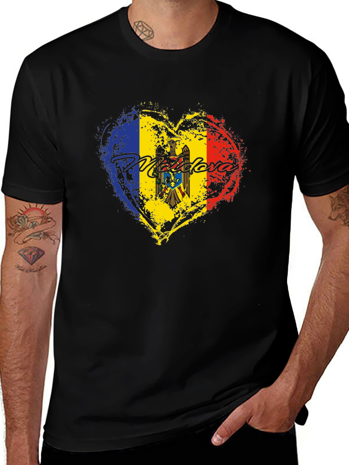 Moldova Flag Heart T-Shirt
