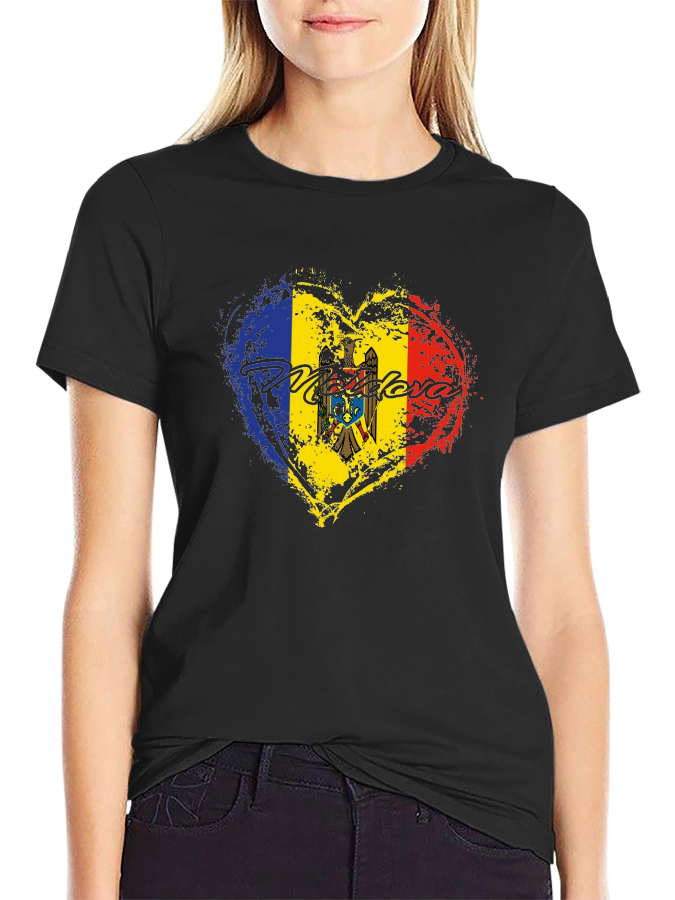 Moldova Flag Heart T-Shirt