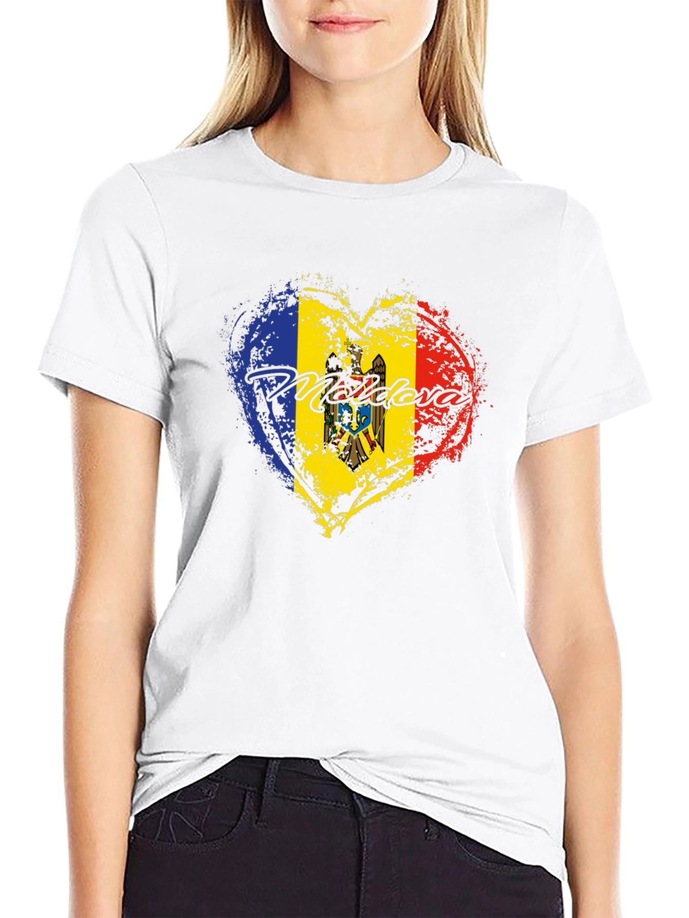 Moldova Flag Heart T-Shirt