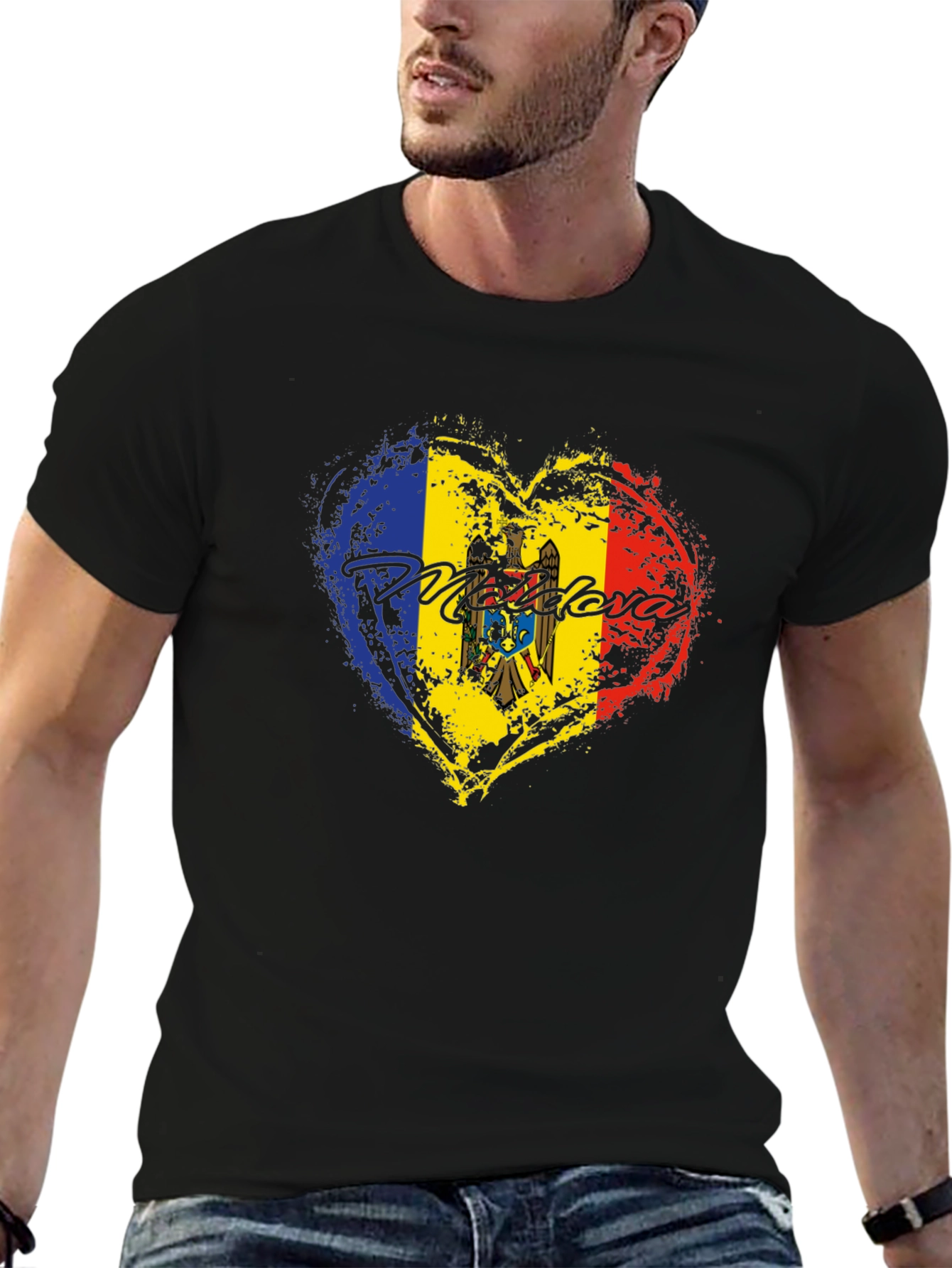 Moldova Flag Heart T-Shirt