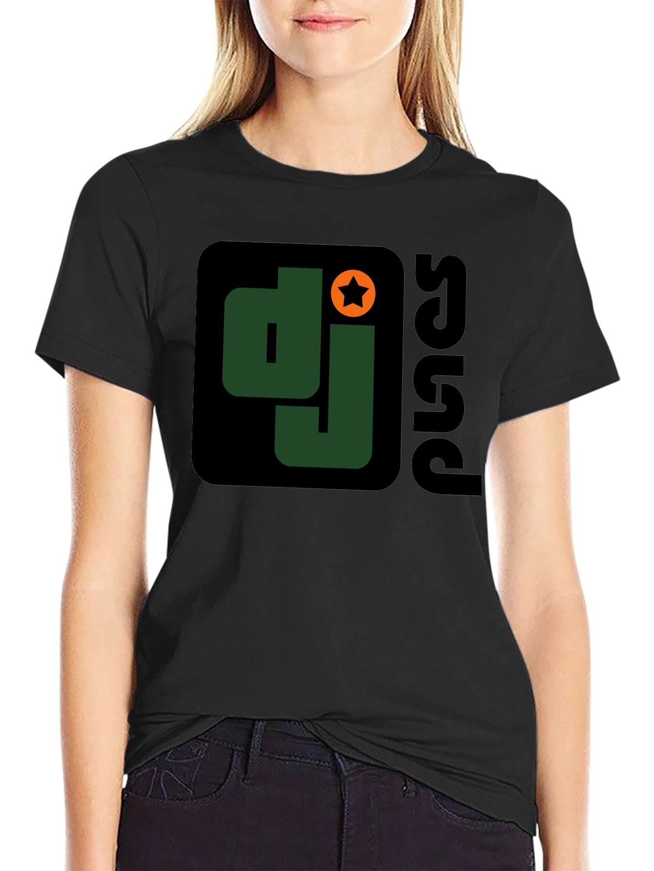 DJ Squad Graphic T-Shirt - Black Cotton Blend
