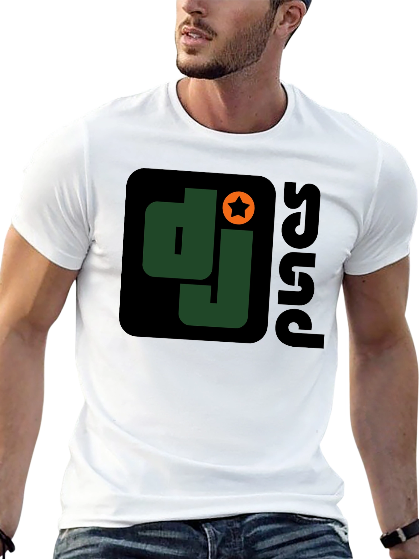 DJ Squad Graphic T-Shirt - Black Cotton Blend