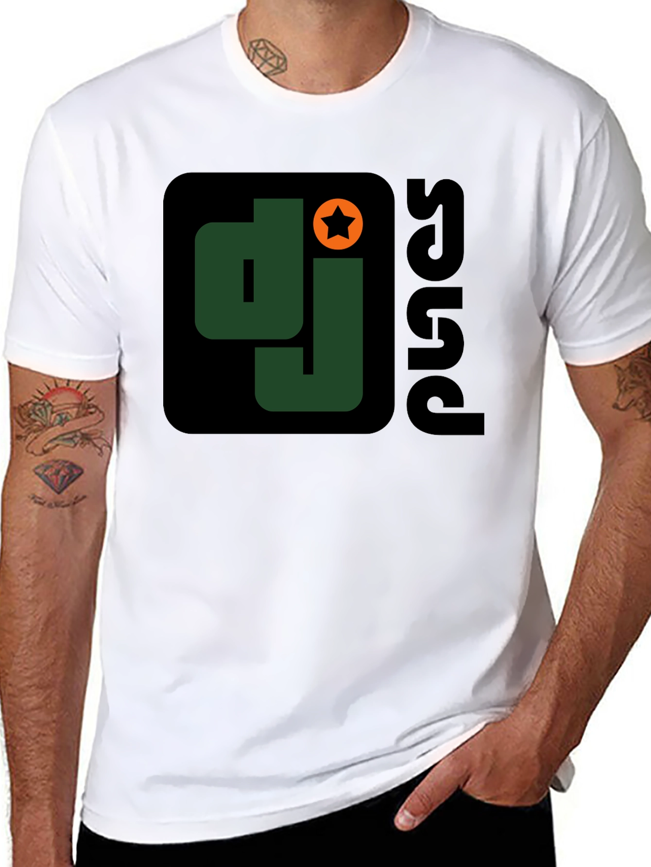 DJ Squad Graphic T-Shirt - Black Cotton Blend