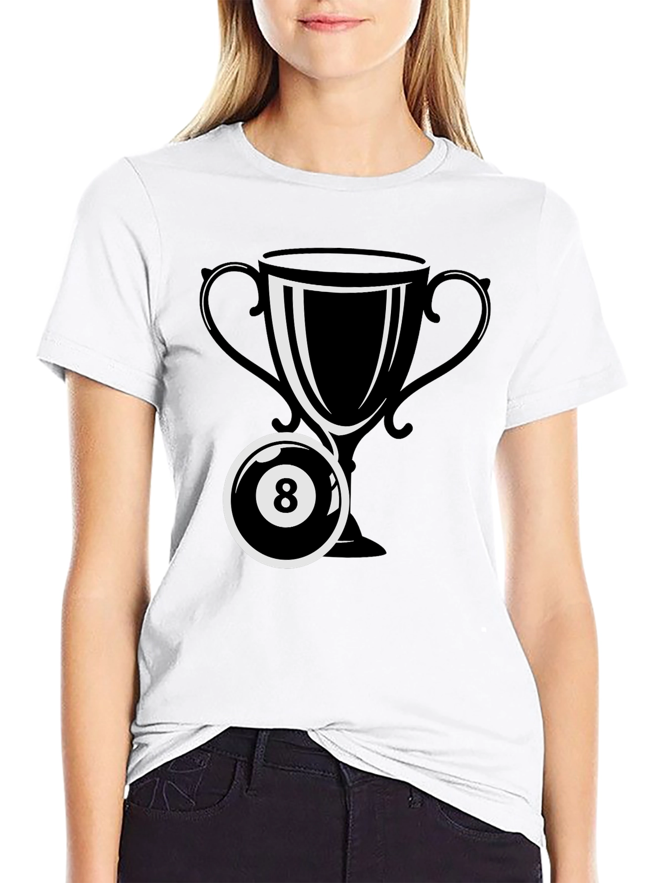 Trophy 8-Ball Graphic Tee - Black Cotton Blend