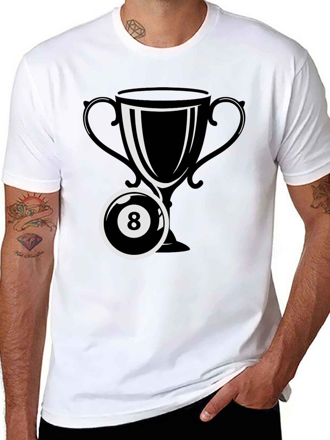 Trophy 8-Ball Graphic Tee - Black Cotton Blend