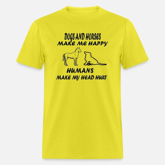 Dogs and horses make me happy humans make my head