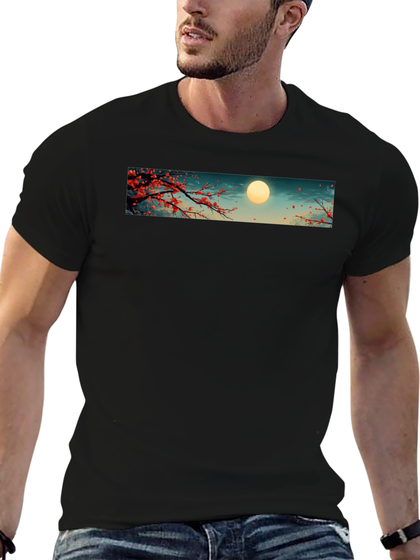 Sakura Moon T-Shirt - Japanese Cherry Blossom Tee