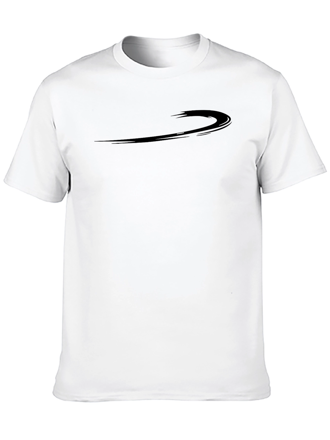 Mens Black Crew Neck Tee with Abstract Graphic