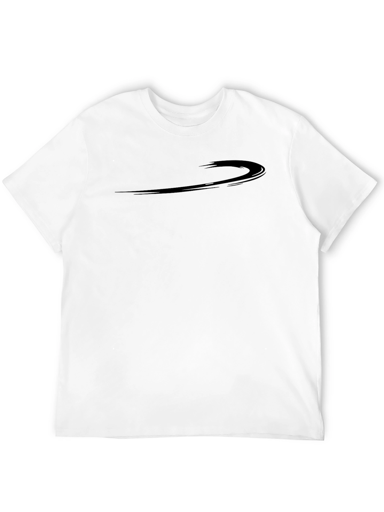 Mens Black Crew Neck Tee with Abstract Graphic