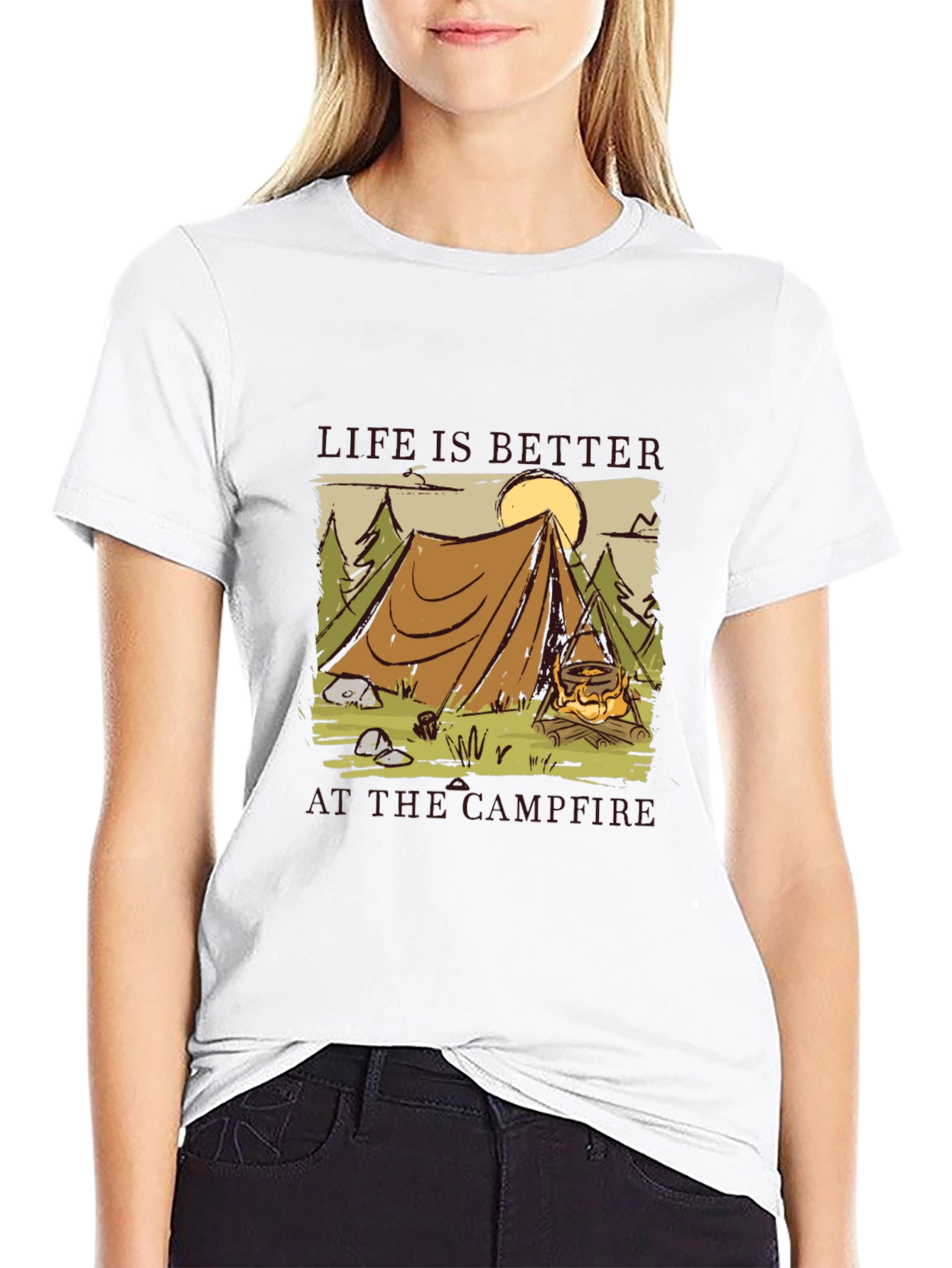 Camping Campfire Graphic Tee