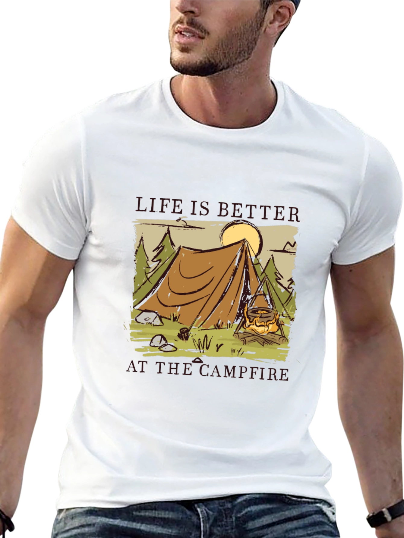 Camping Campfire Graphic Tee