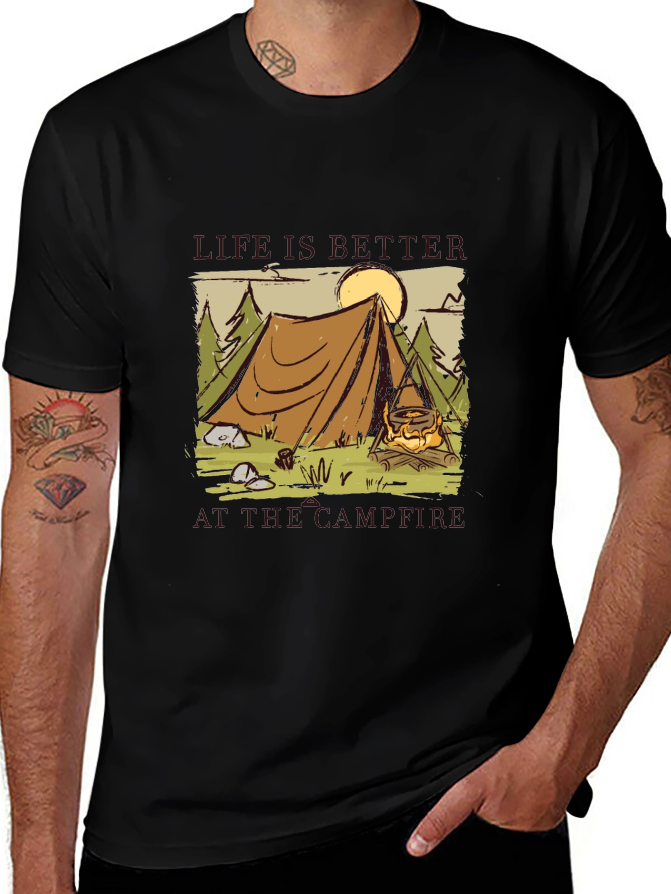Camping Campfire Graphic Tee