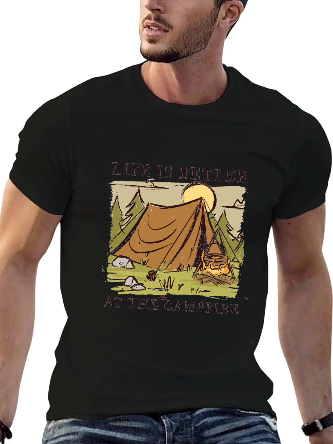 Camping Campfire Graphic Tee