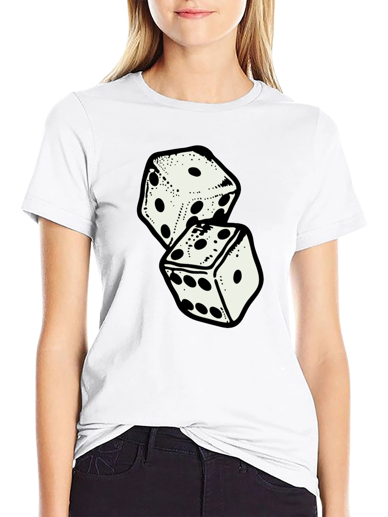 Dice Graphic T-Shirt - Casual Black Tee