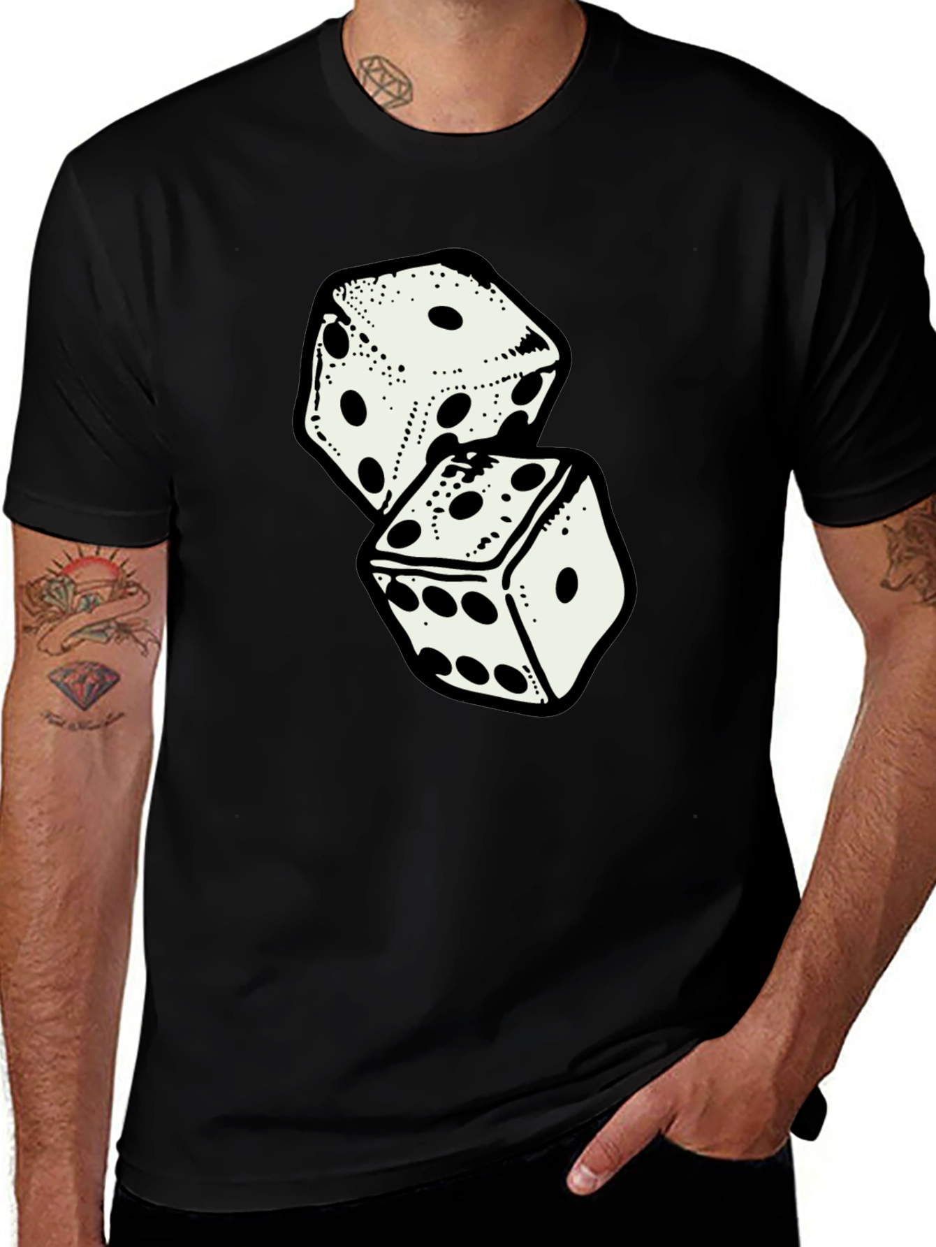 Dice Graphic T-Shirt - Casual Black Tee