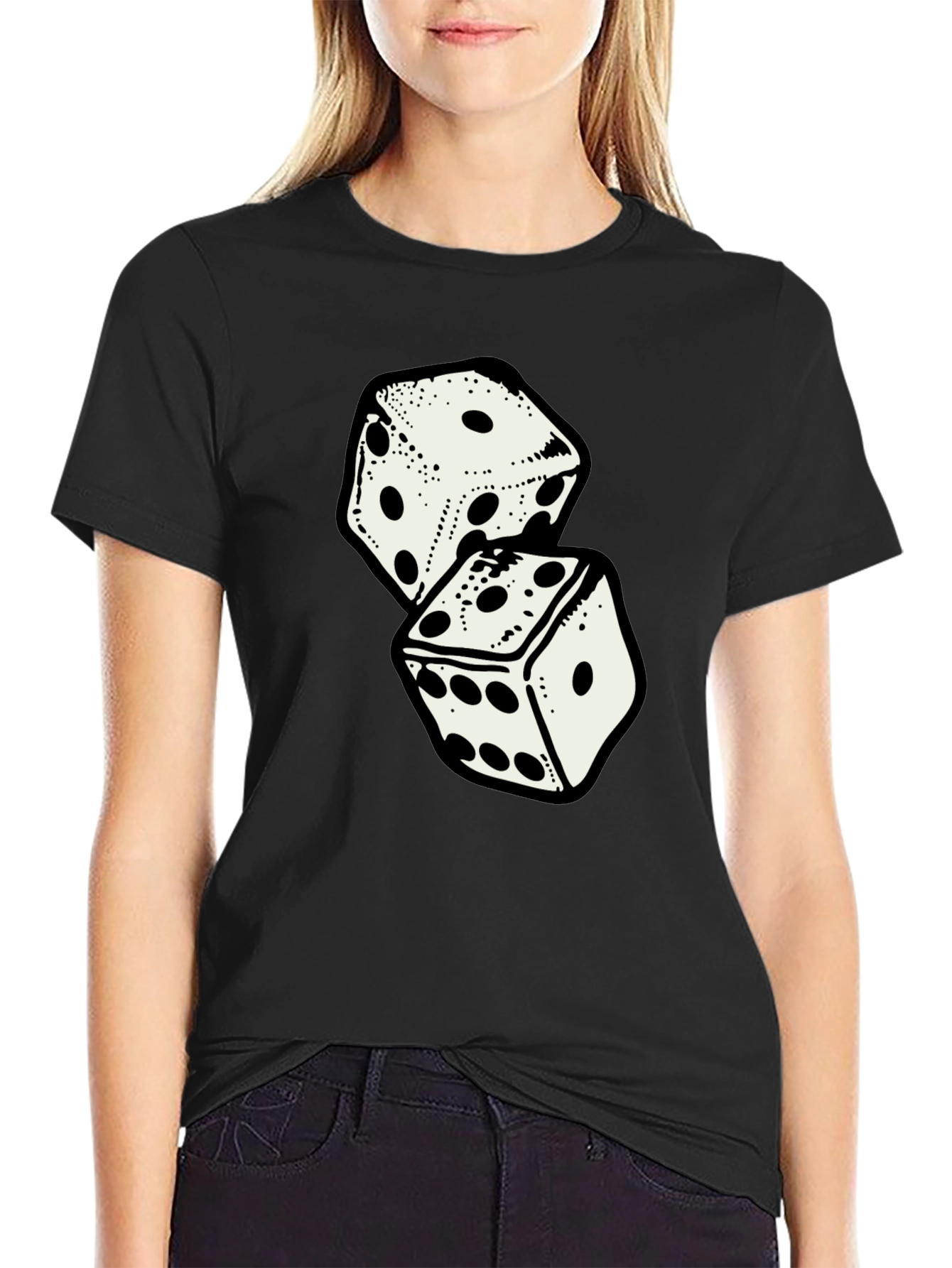 Dice Graphic T-Shirt - Casual Black Tee