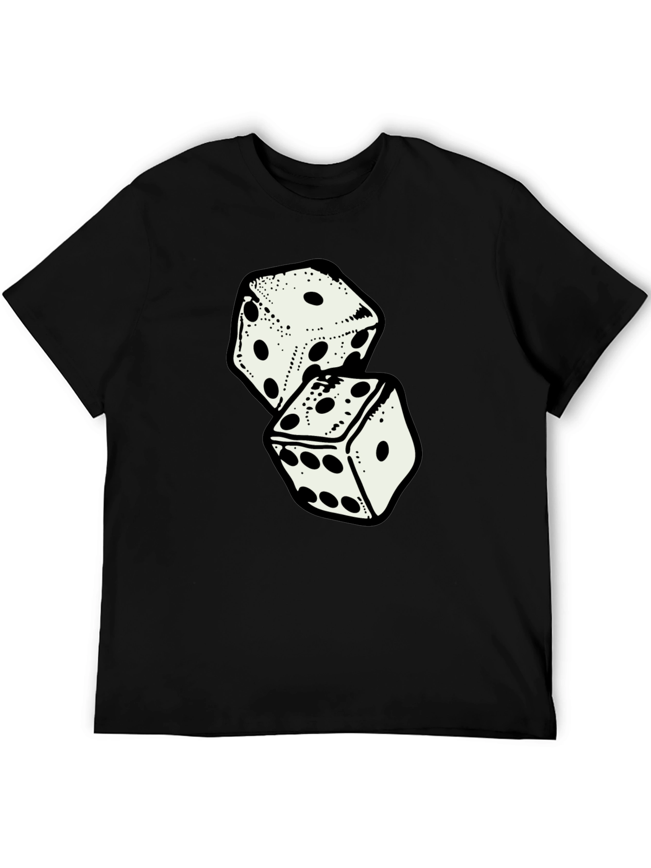 Dice Graphic T-Shirt - Casual Black Tee