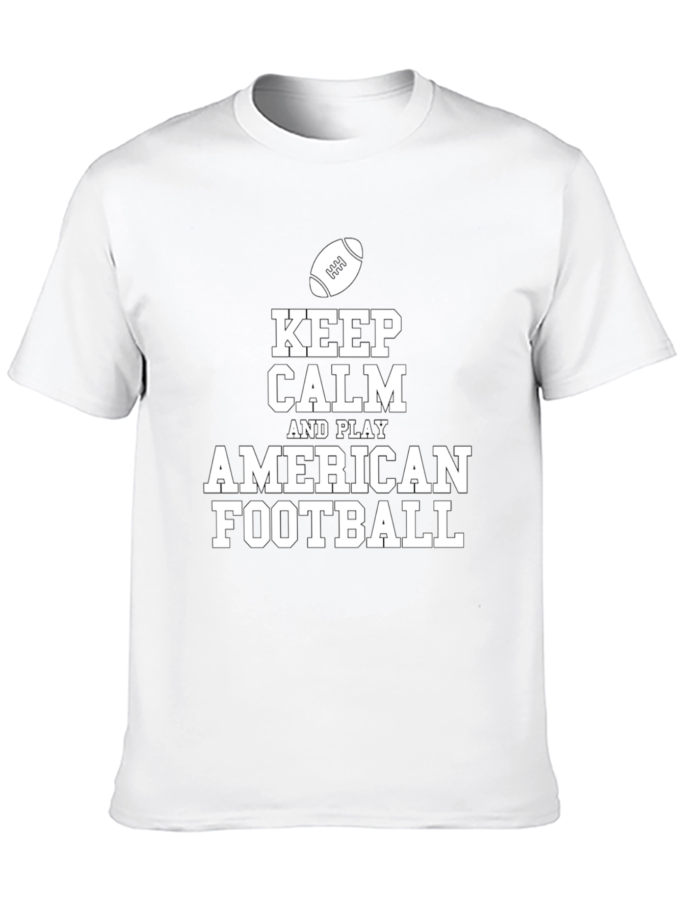 Keep Calm and Play American Football Black T-Shirt