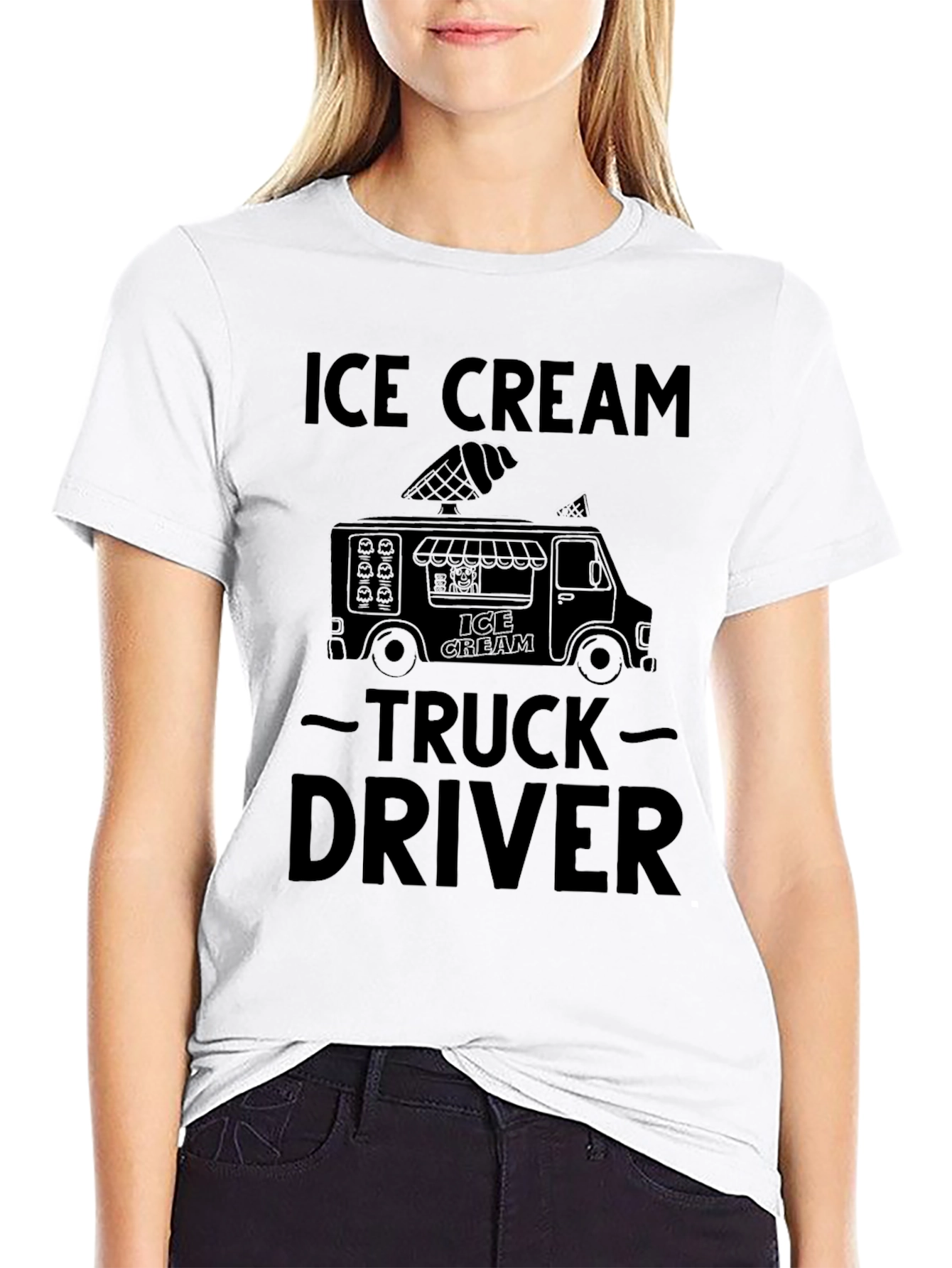 Ice Cream Truck Driver Black Graphic Tee