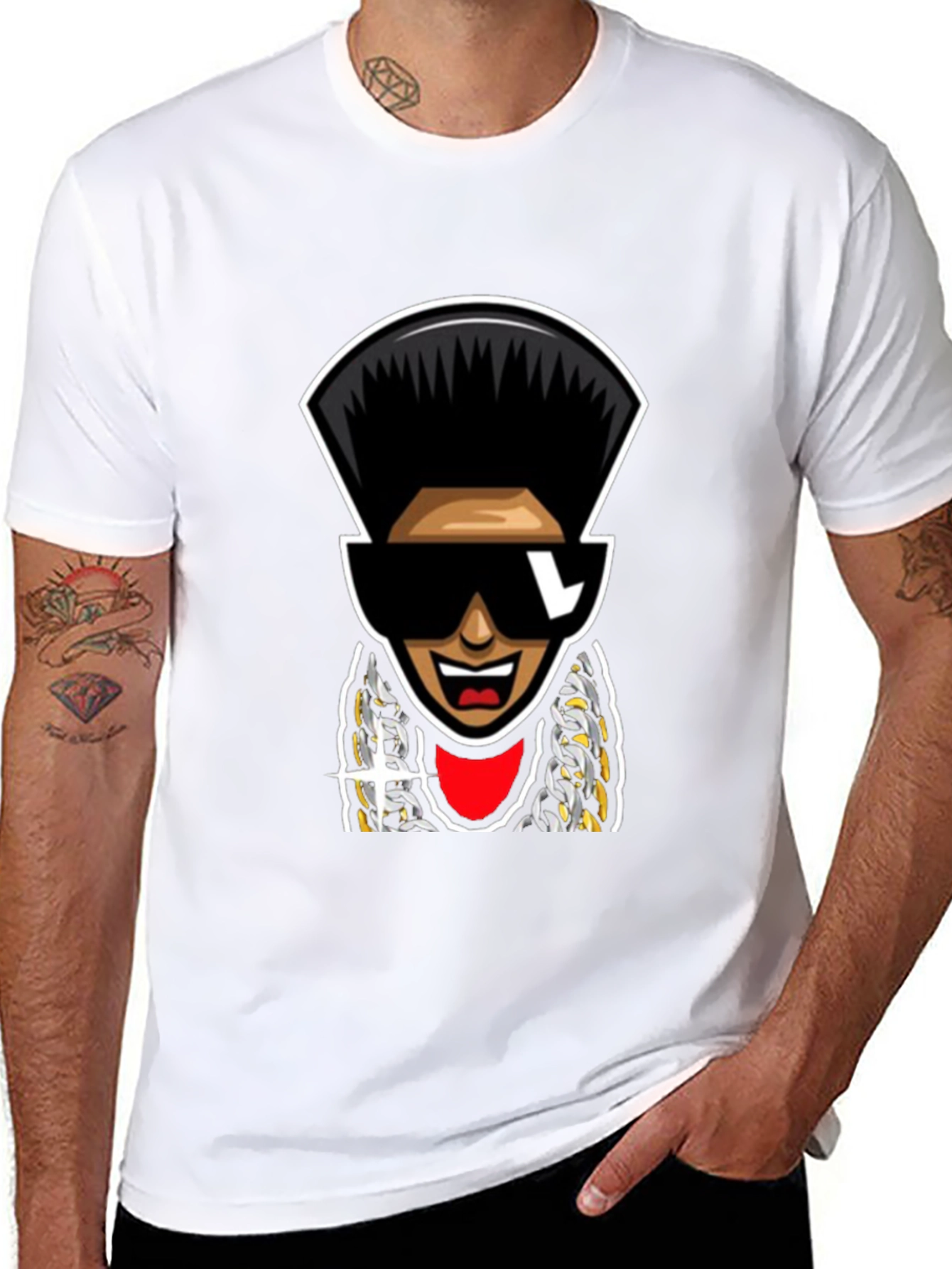 Retro Cartoon Character T-Shirt - Black