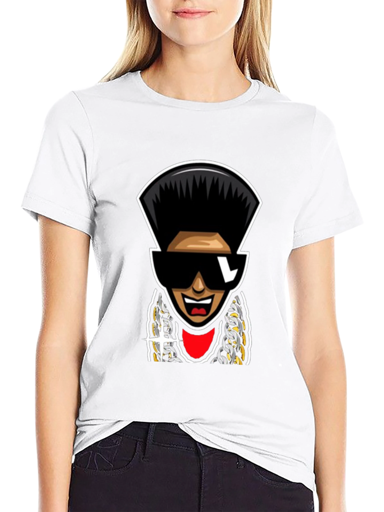 Retro Cartoon Character T-Shirt - Black