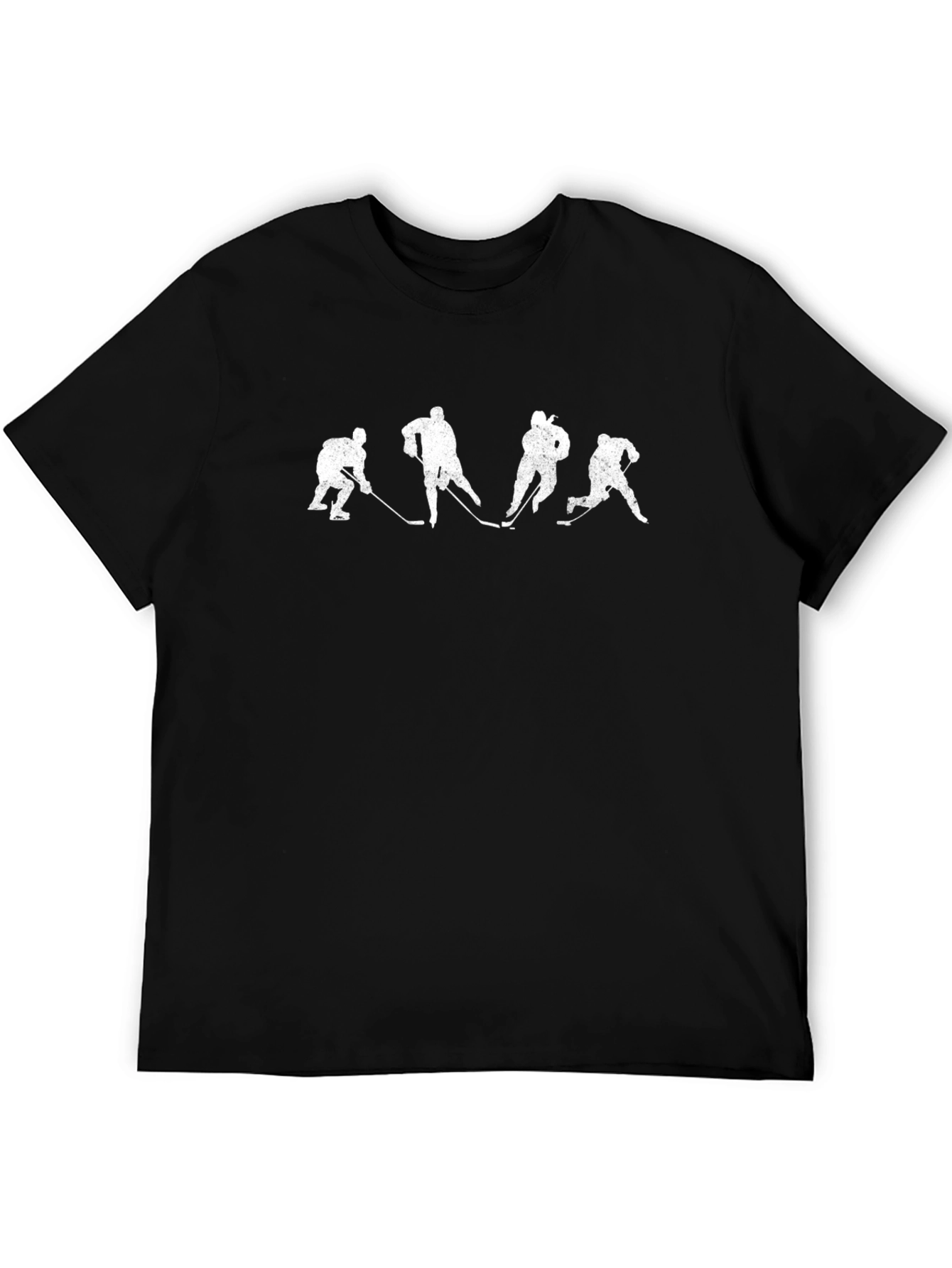 Hockey Player Silhouette T-Shirt - Black