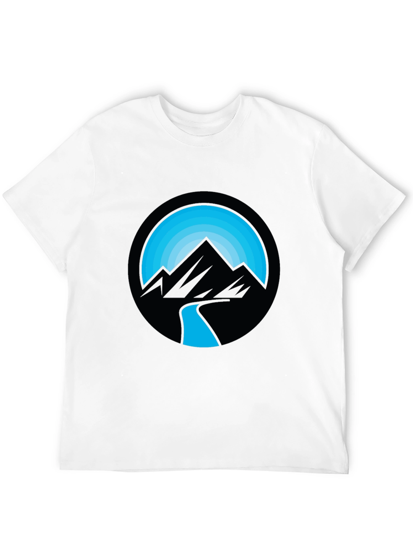 Mountain River Graphic Black T-Shirt