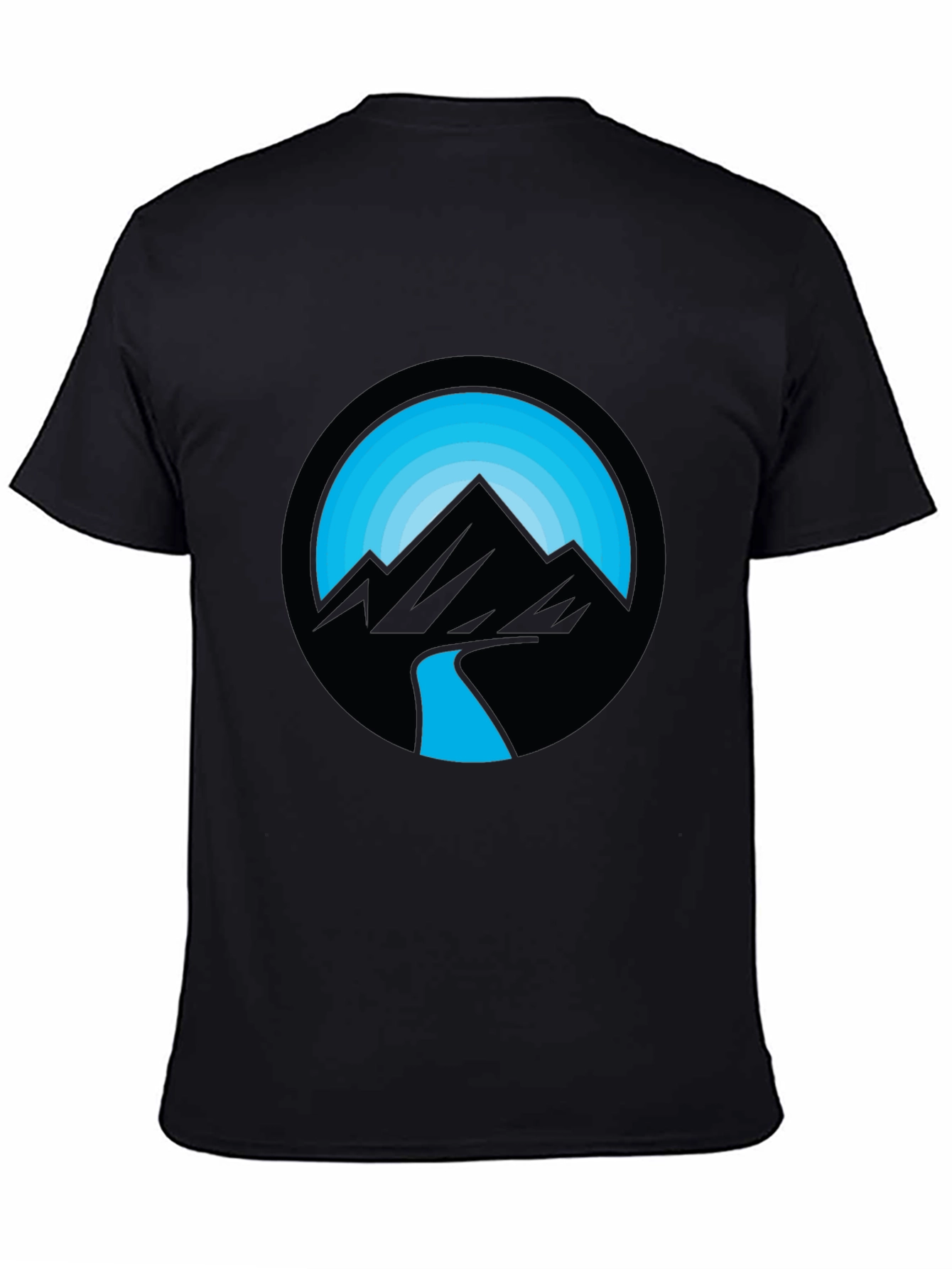 Mountain River Graphic Black T-Shirt