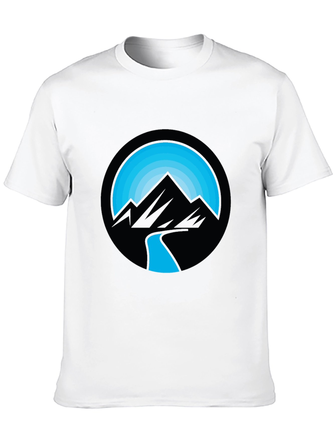 Mountain River Graphic Black T-Shirt