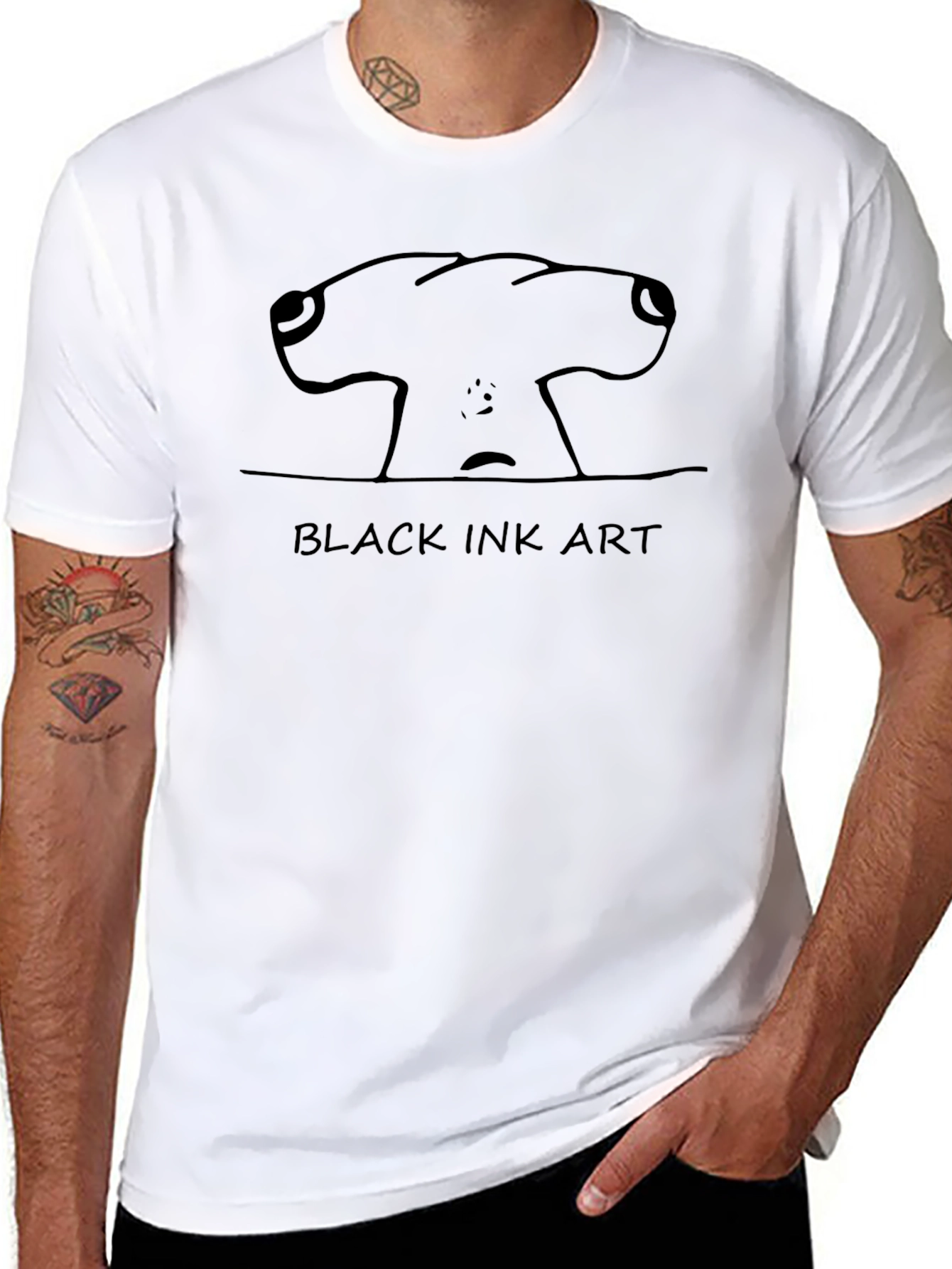 Black Ink Art T-Shirt - Unique Graphic Tee