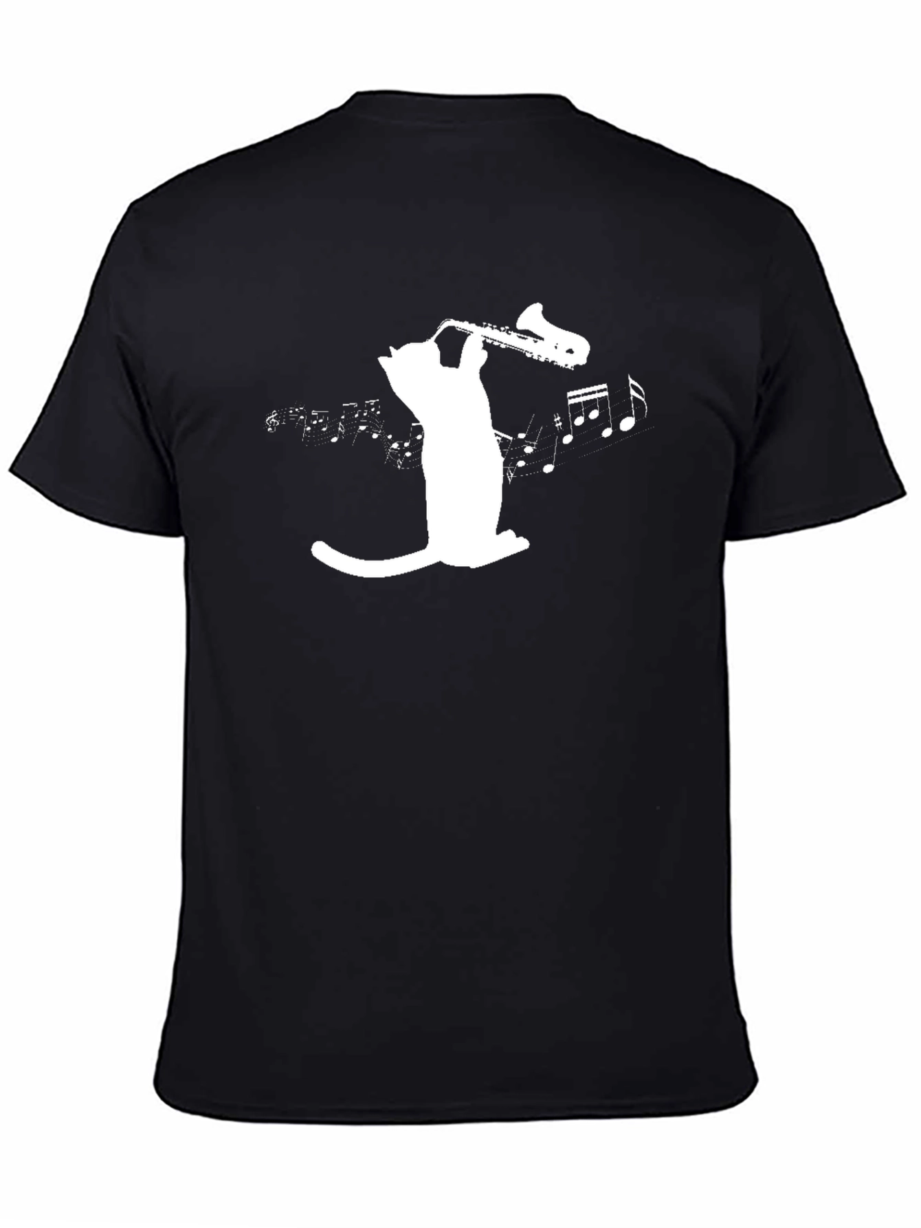 Cat Saxophone T-Shirt - Music Lover Tee