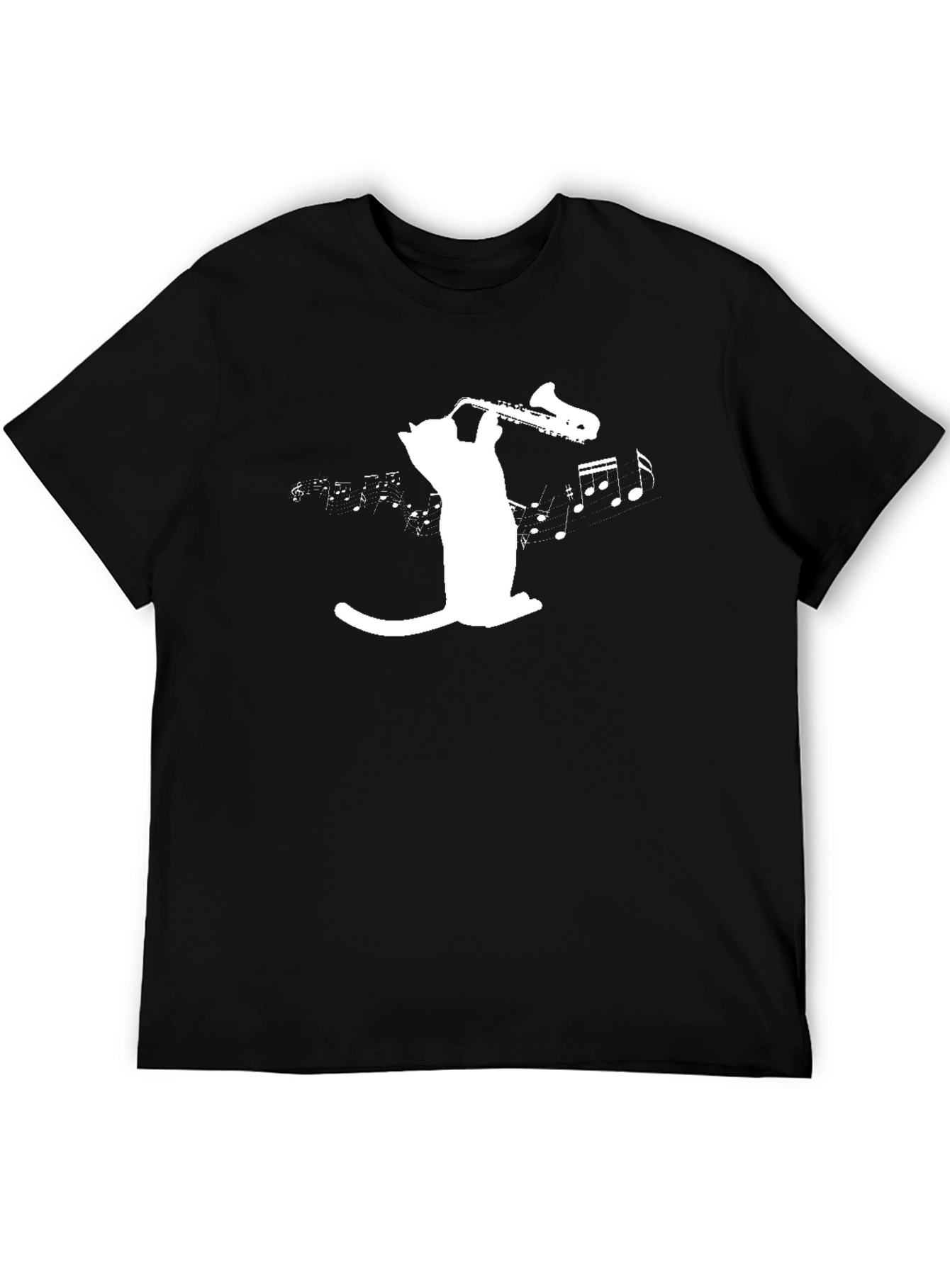 Cat Saxophone T-Shirt - Music Lover Tee