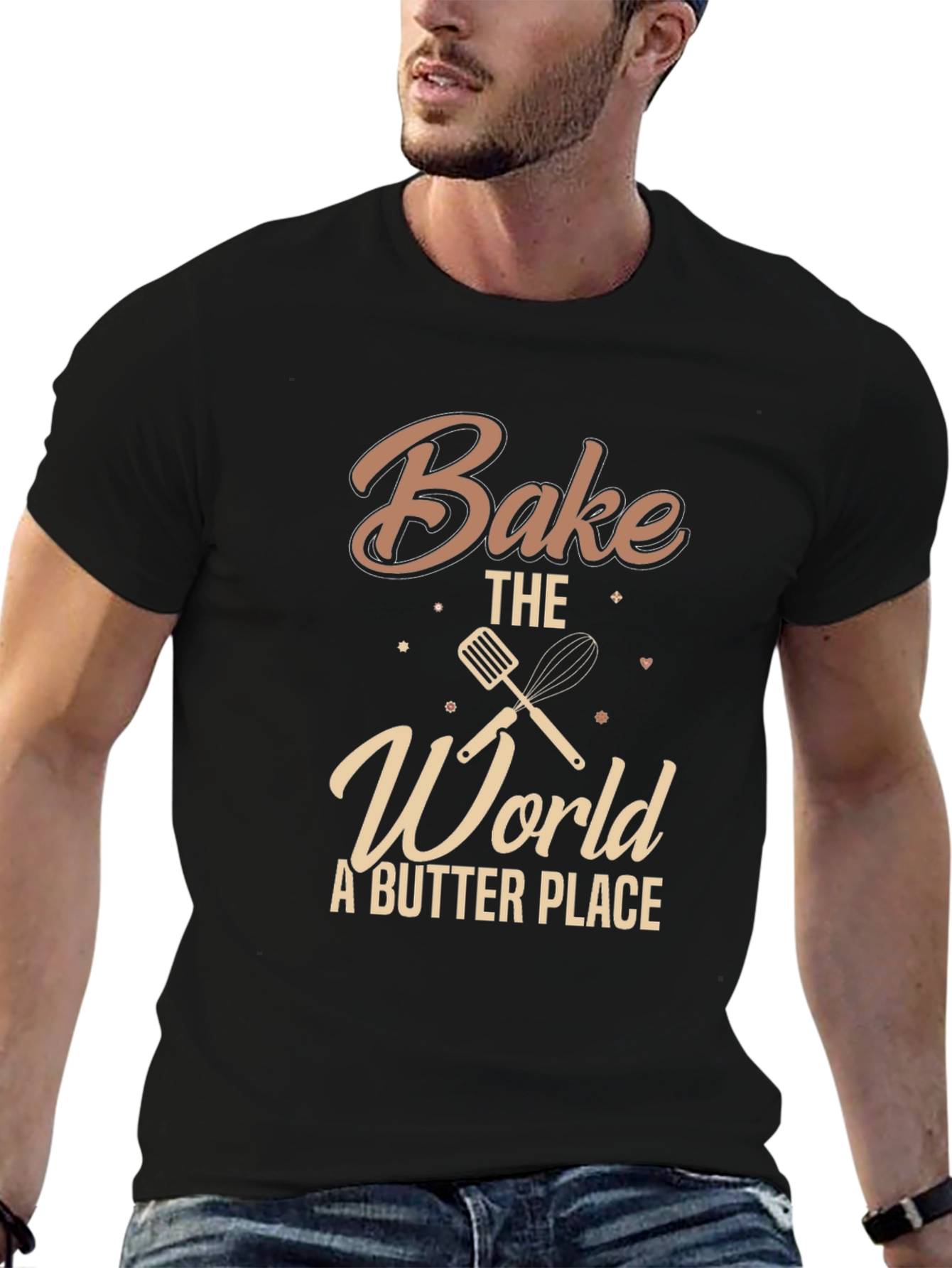 Bake the World T-Shirt: Spatula & Whisk Design