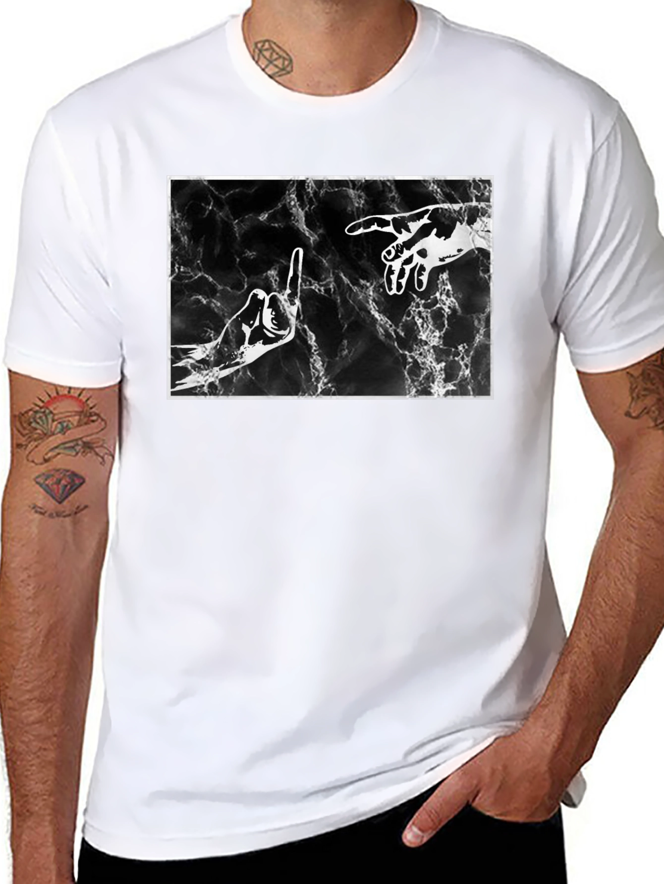 Michelangelo Creation Flip-Off T-Shirt