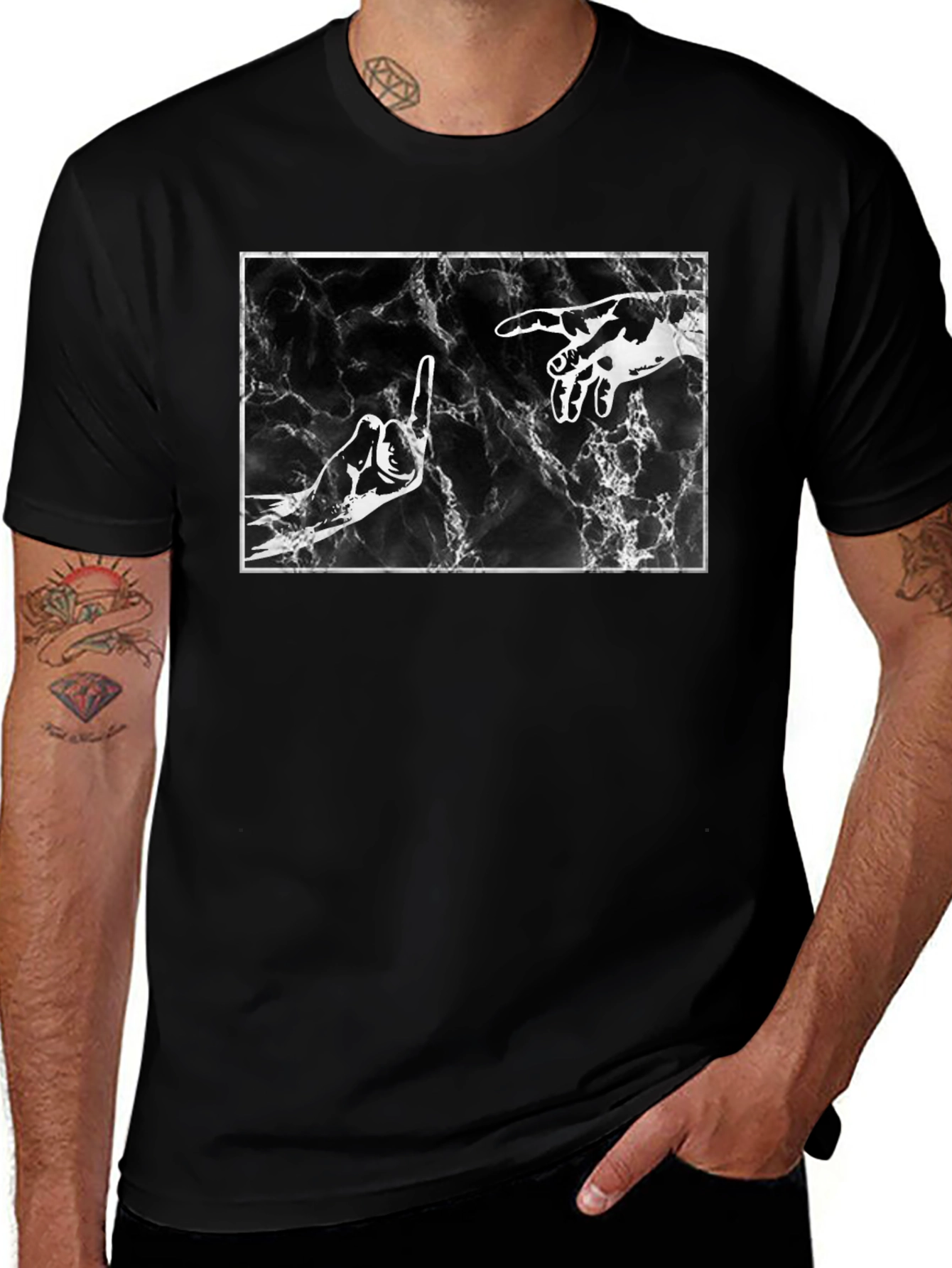 Michelangelo Creation Flip-Off T-Shirt