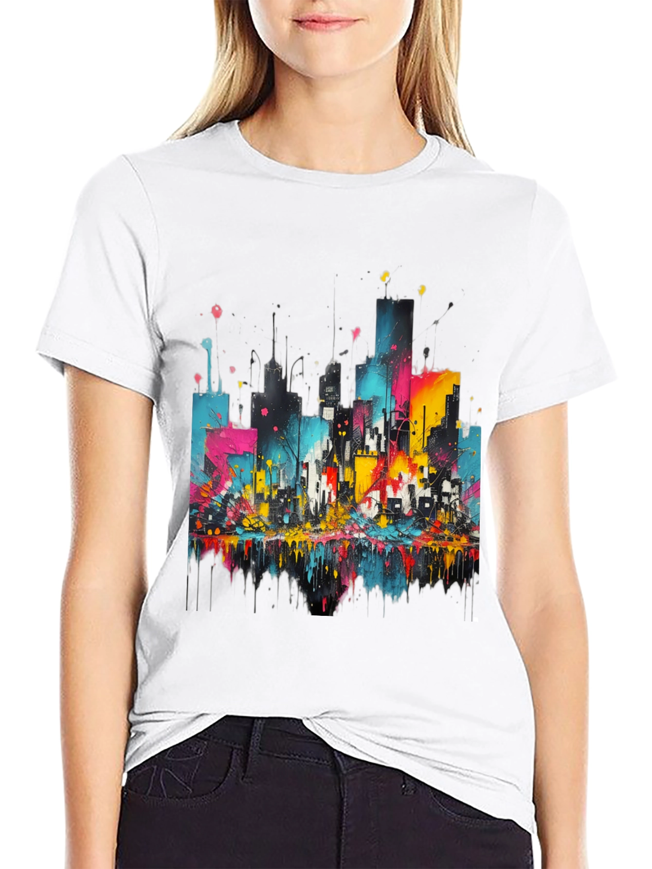 Urban Art T-Shirt - Vivid Cityscape Design